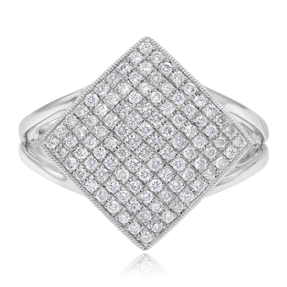 0.55 ct. Diamond Micro Pave 18K White Gold Ring