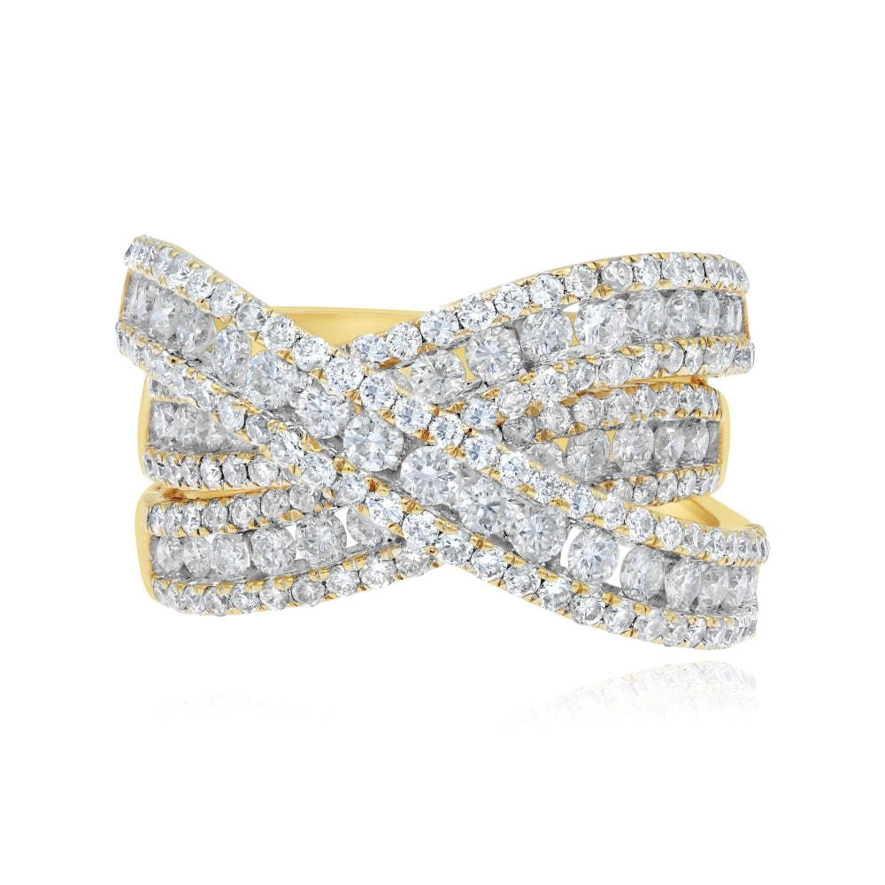 2.63 ct. Diamond 14K Yellow Gold Criss-Cross Band