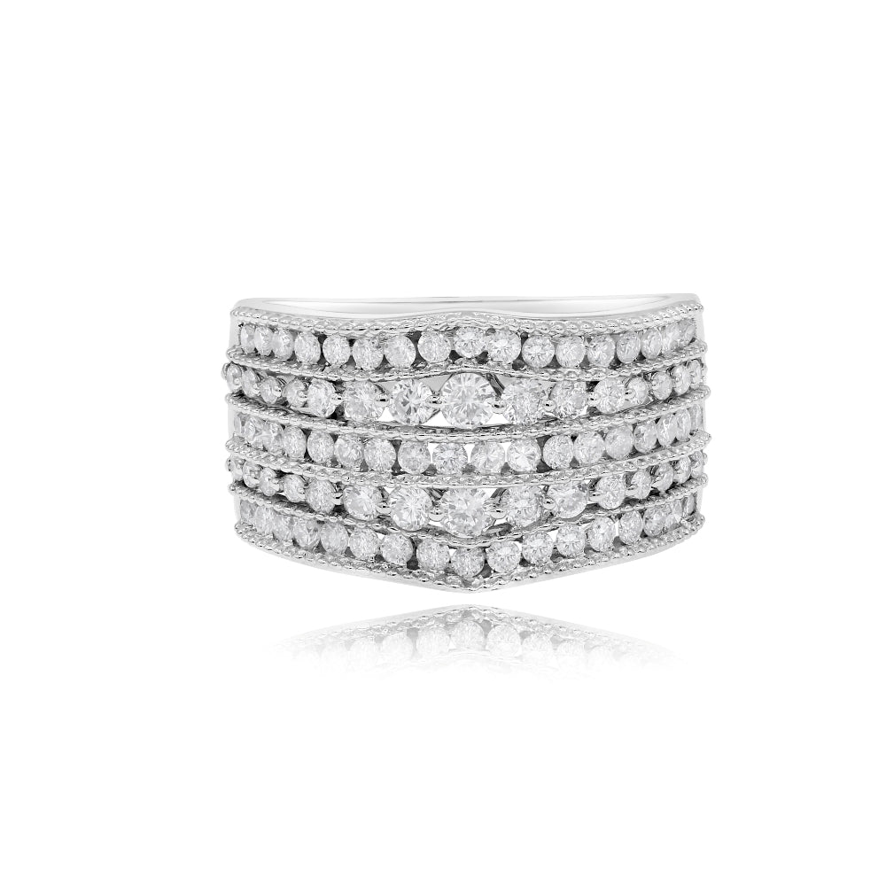 1.15 ct. Diamond 18K White Gold Eternity Cocktail Band