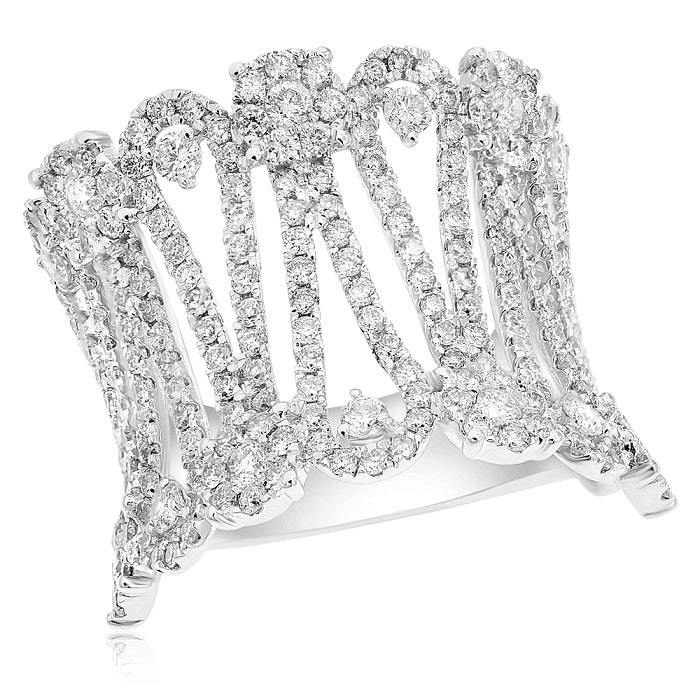 1.99 ct. Diamond 18K White Gold Wide Statement Ring