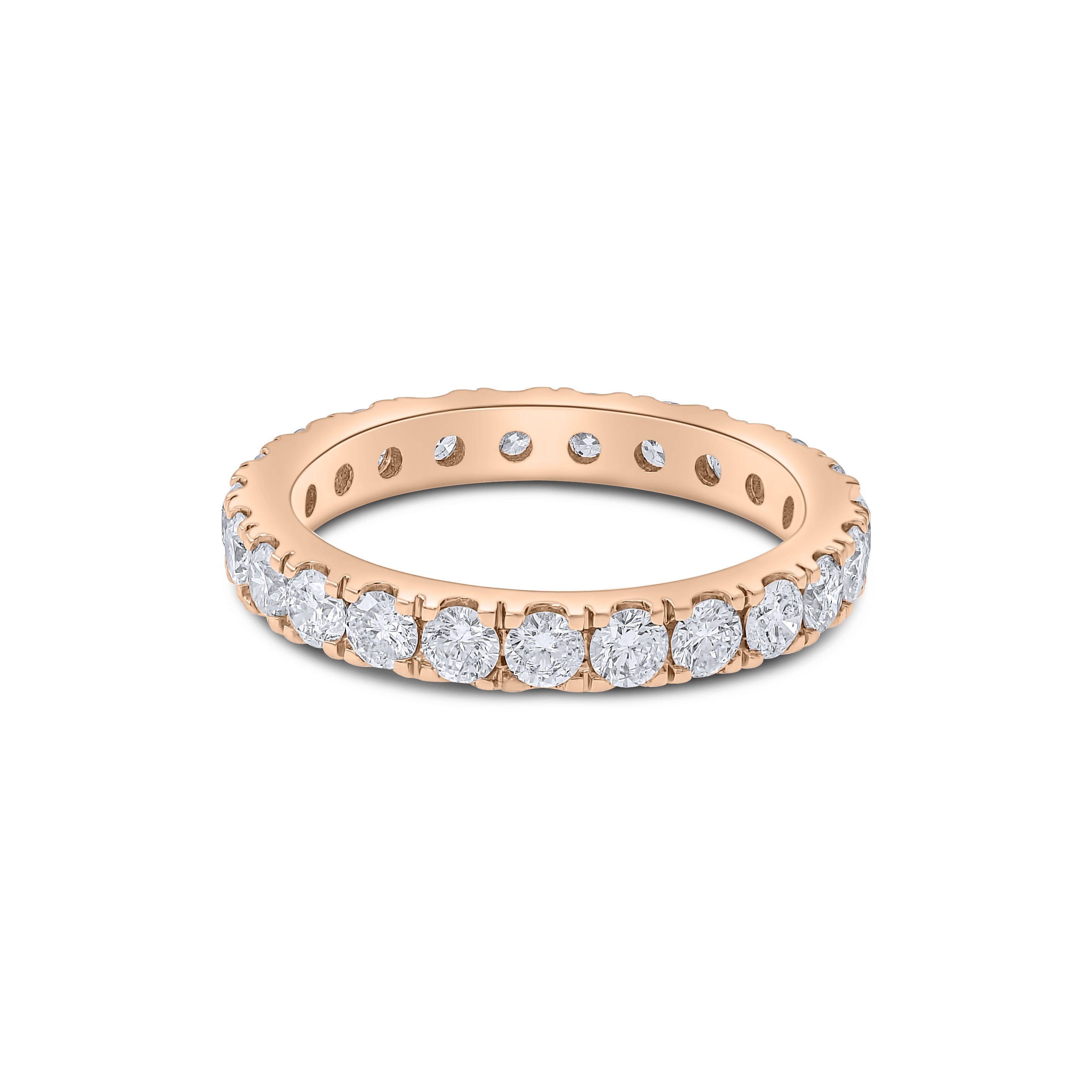 1.95 ct. Diamond Full Eternity Promise Ring 18K Rose Gold Wedding Band