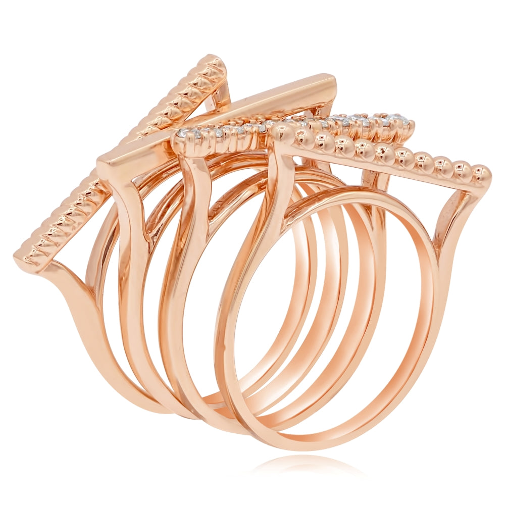 0.3 ct. Diamond 18K Rose Gold Stacking Rings