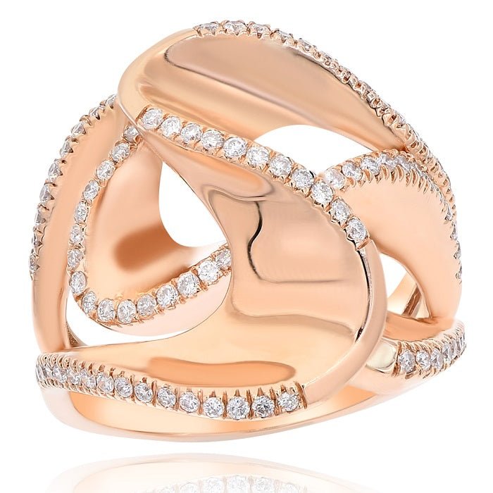 0.49 ct. Diamond 18K Rose Gold Cocktail Ring