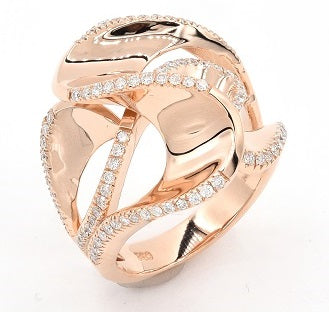 0.49 ct. Diamond 18K Rose Gold Cocktail Ring