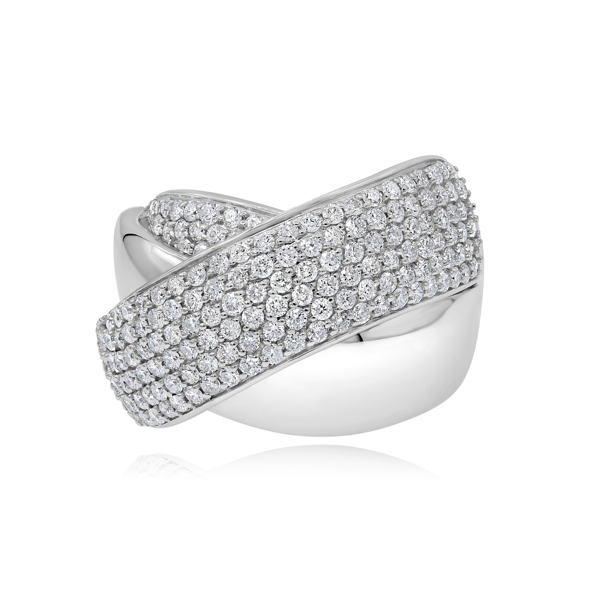 6 ct. Diamond 18K White Gold Criss Cross Band