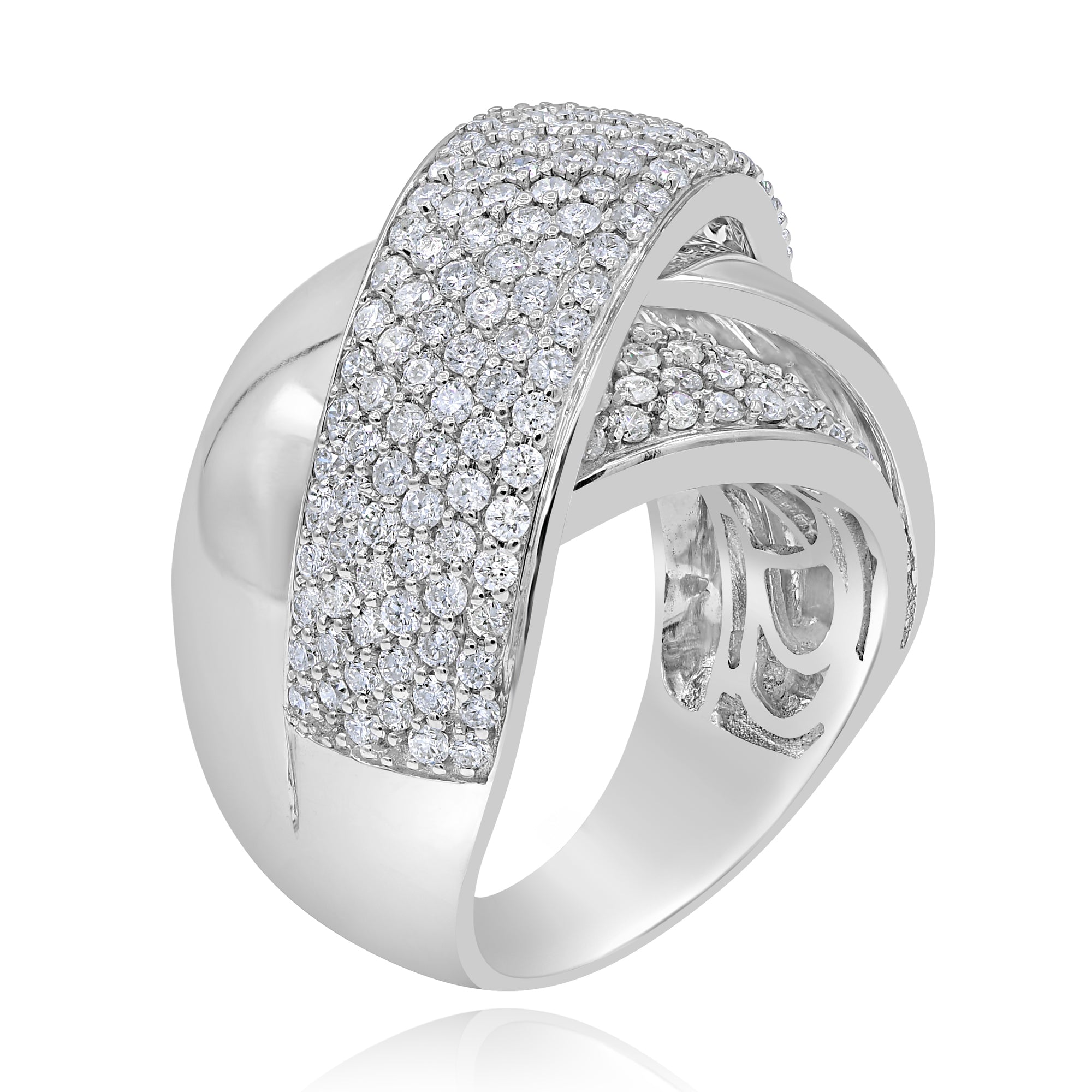 6 ct. Diamond 18K White Gold Criss Cross Band