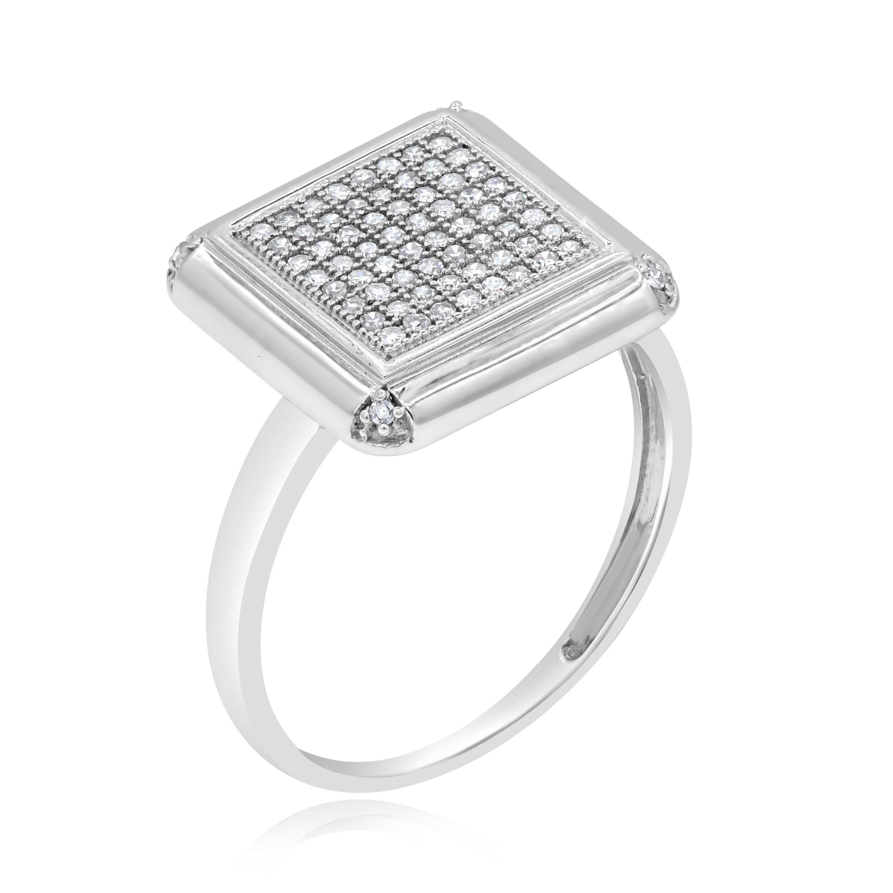 0.23 ct. Diamond Cluster Square 14K White Gold Ring