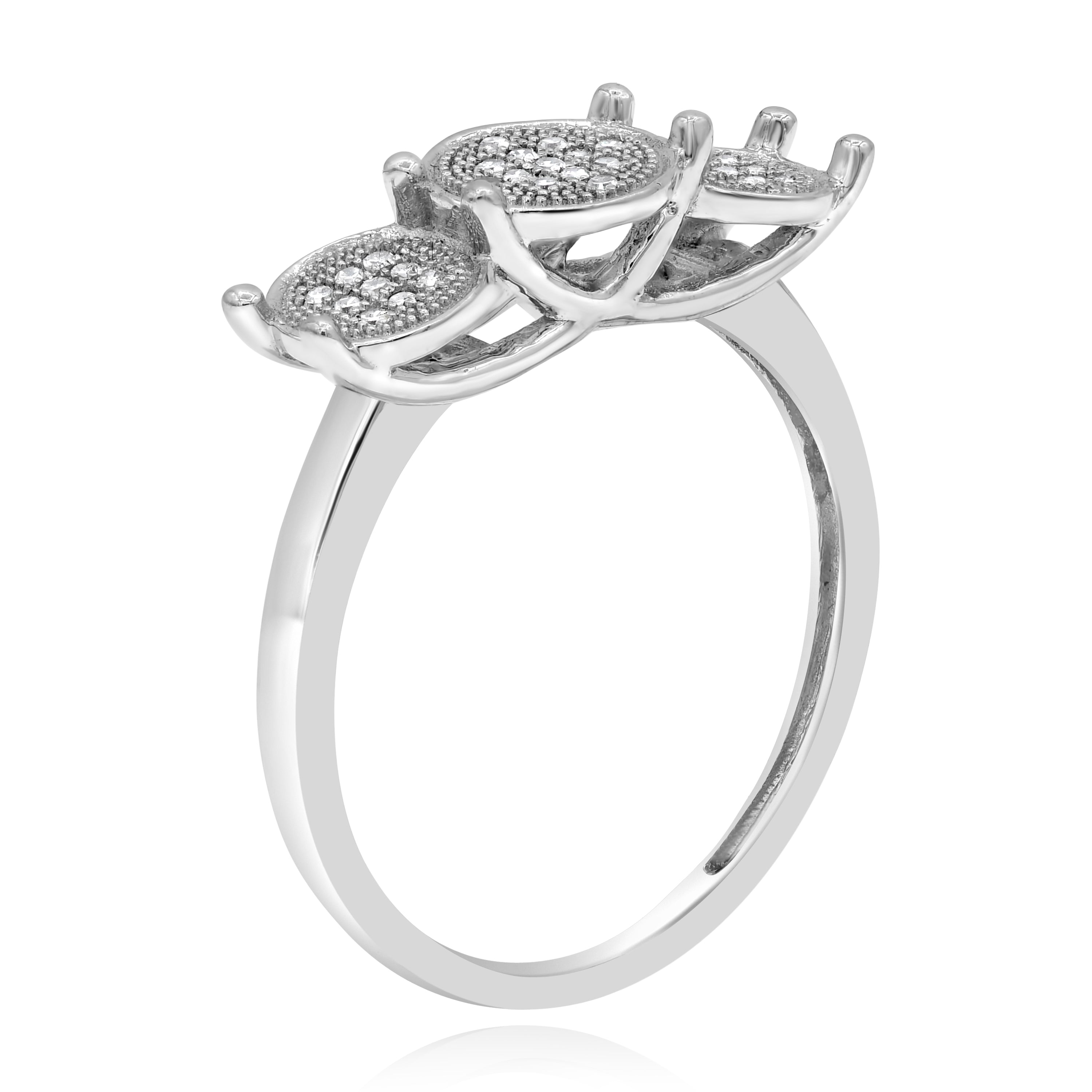 0.1 ct. Diamond 14K White Gold Lovebright Three Circle Promise Ring