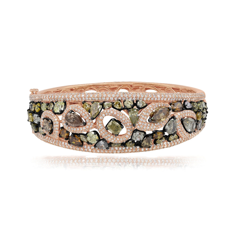 20 ct. Multi Color Diamond 18K Rose Gold Bracelet