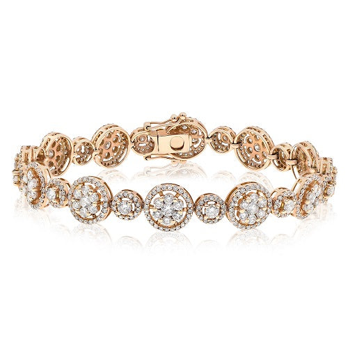 5.94 ct. Diamond 18K Rose Gold Circle Link Bracelet