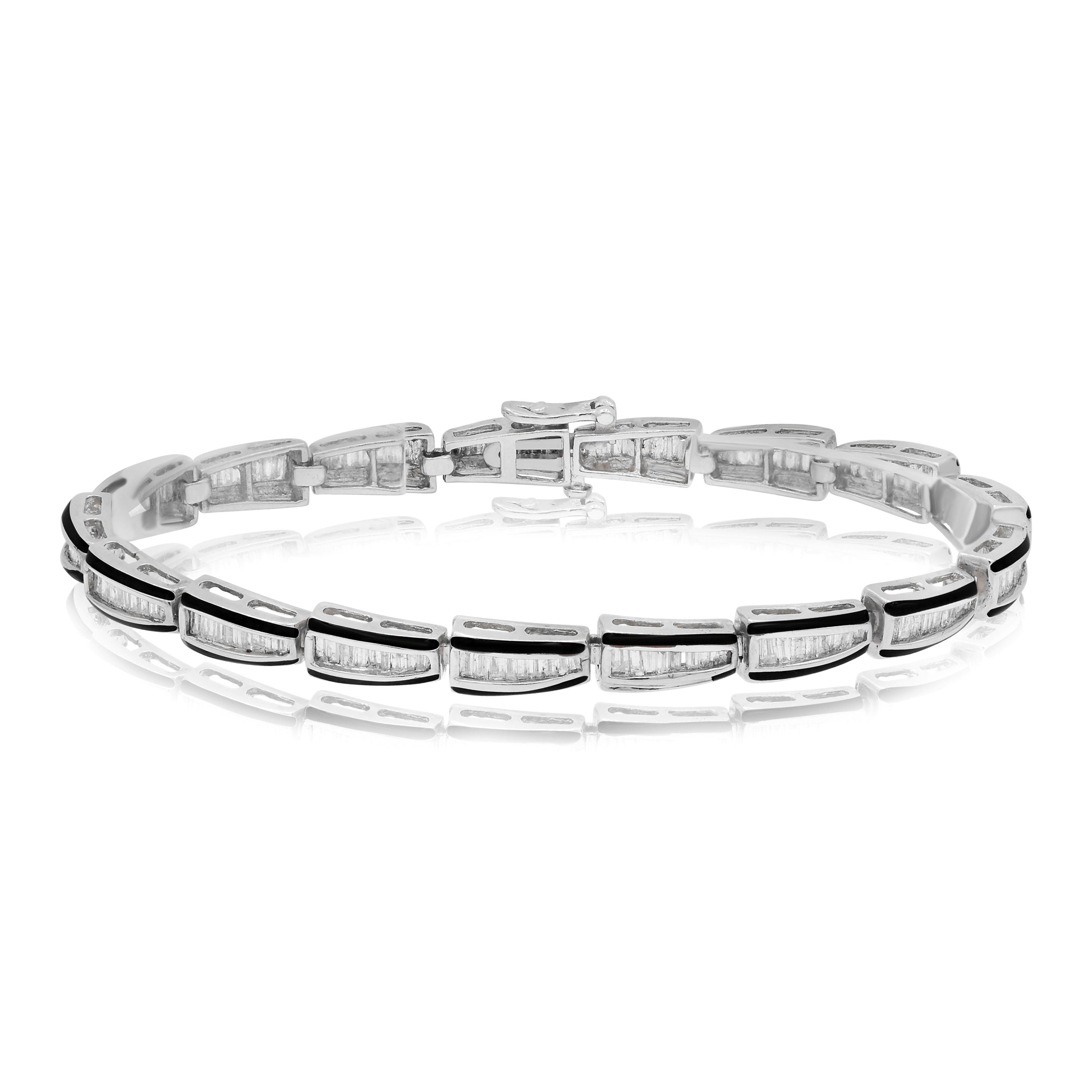 2.5 ct. Diamond 14K White Gold Baguette Tennis Bracelet