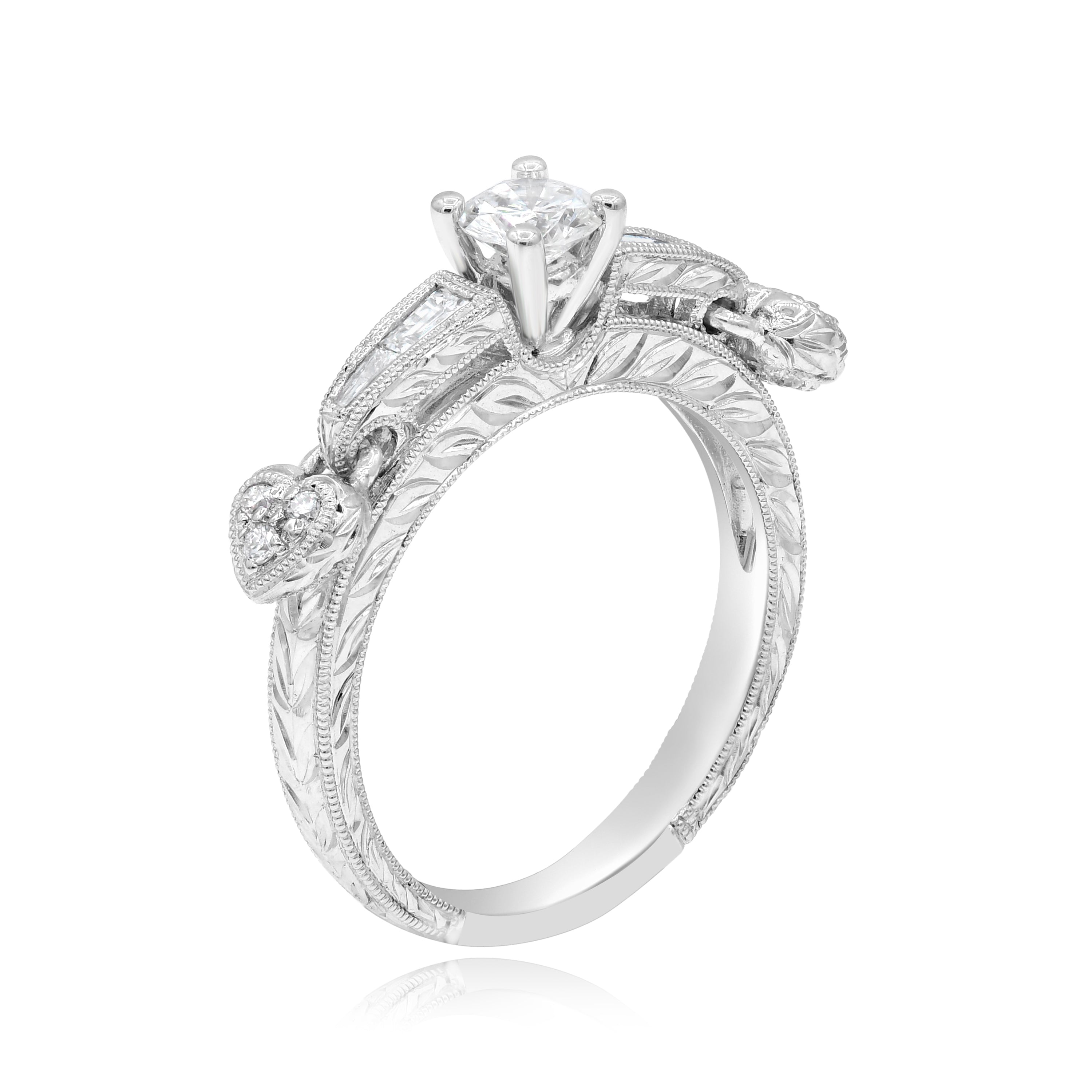0.65 ct. Diamond 18K White Gold Enagement Ring