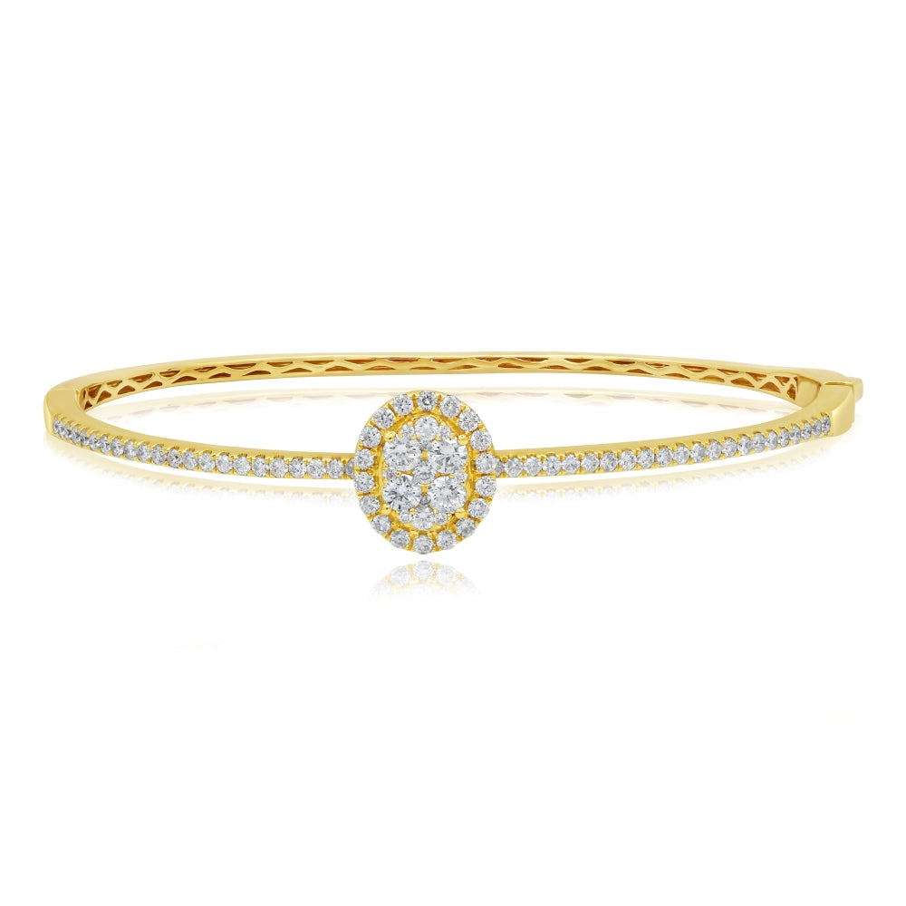 1.62 ct. Diamond 14K Yellow Gold Halo Lovebright Stackable Bracelet
