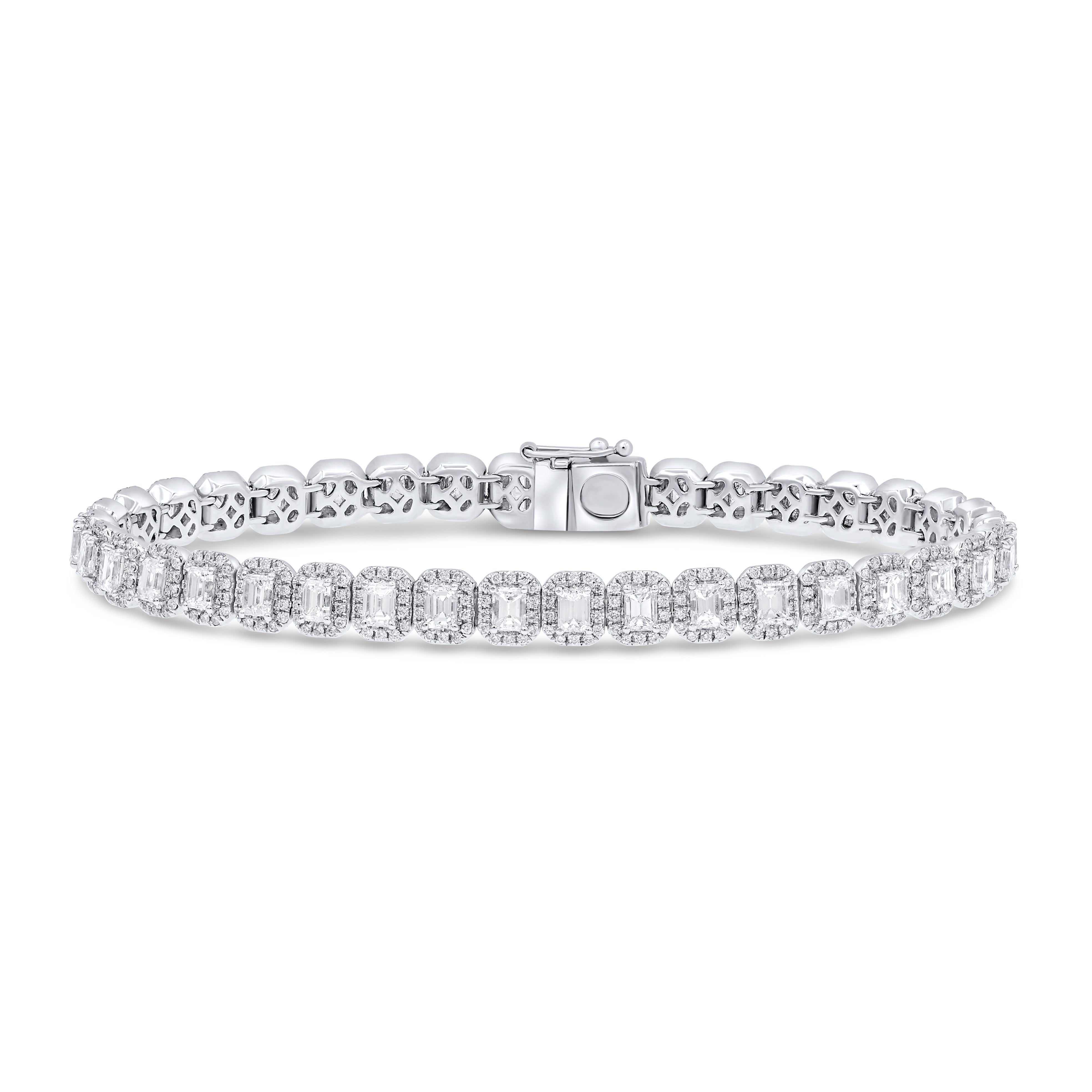6.69 ct. Diamond 18K White Gold Bracelet