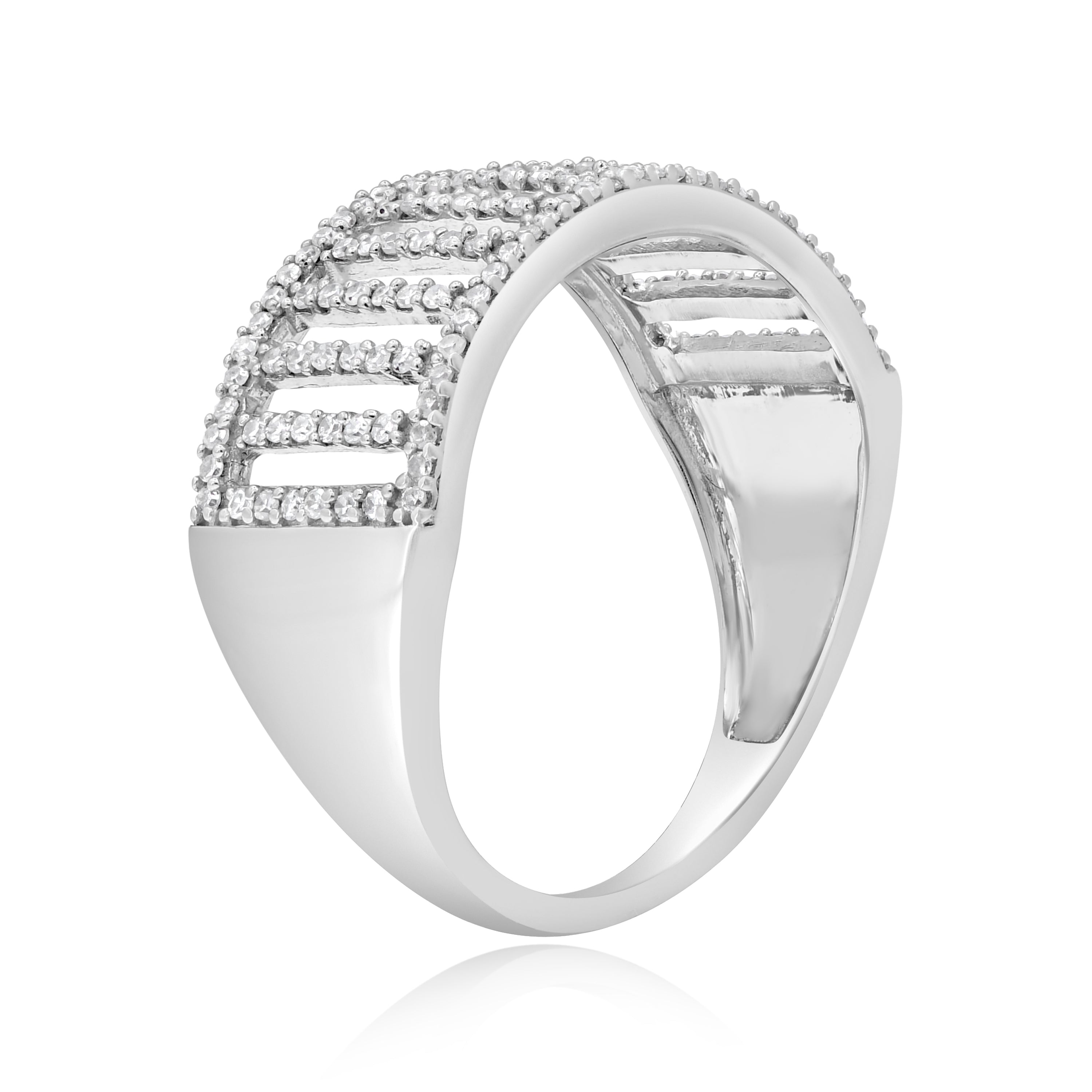 0.32 ct. Diamond 14K White Gold Link Cut-Out Ring