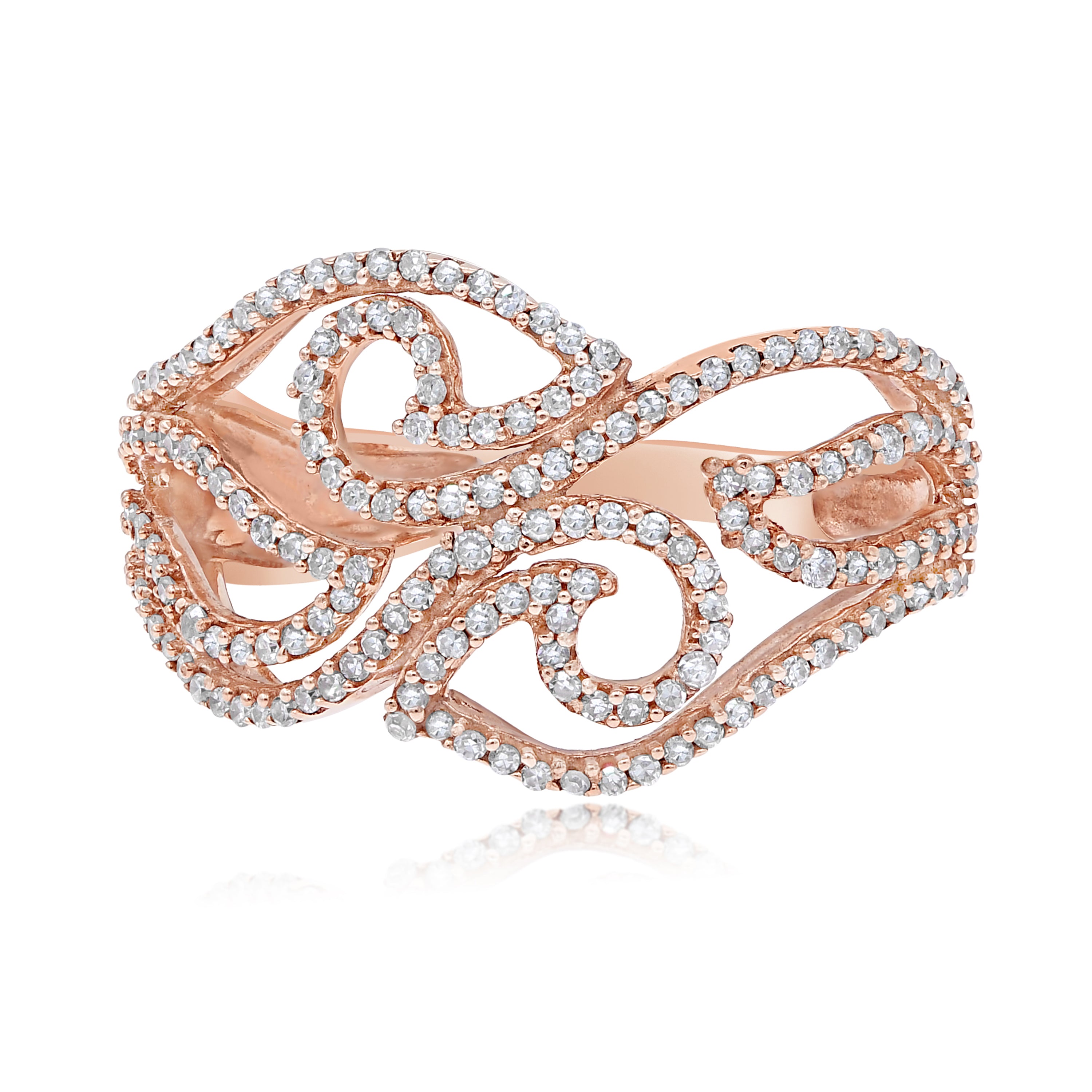 0.36 ct. Diamond 14K Rose Gold Wave Ring