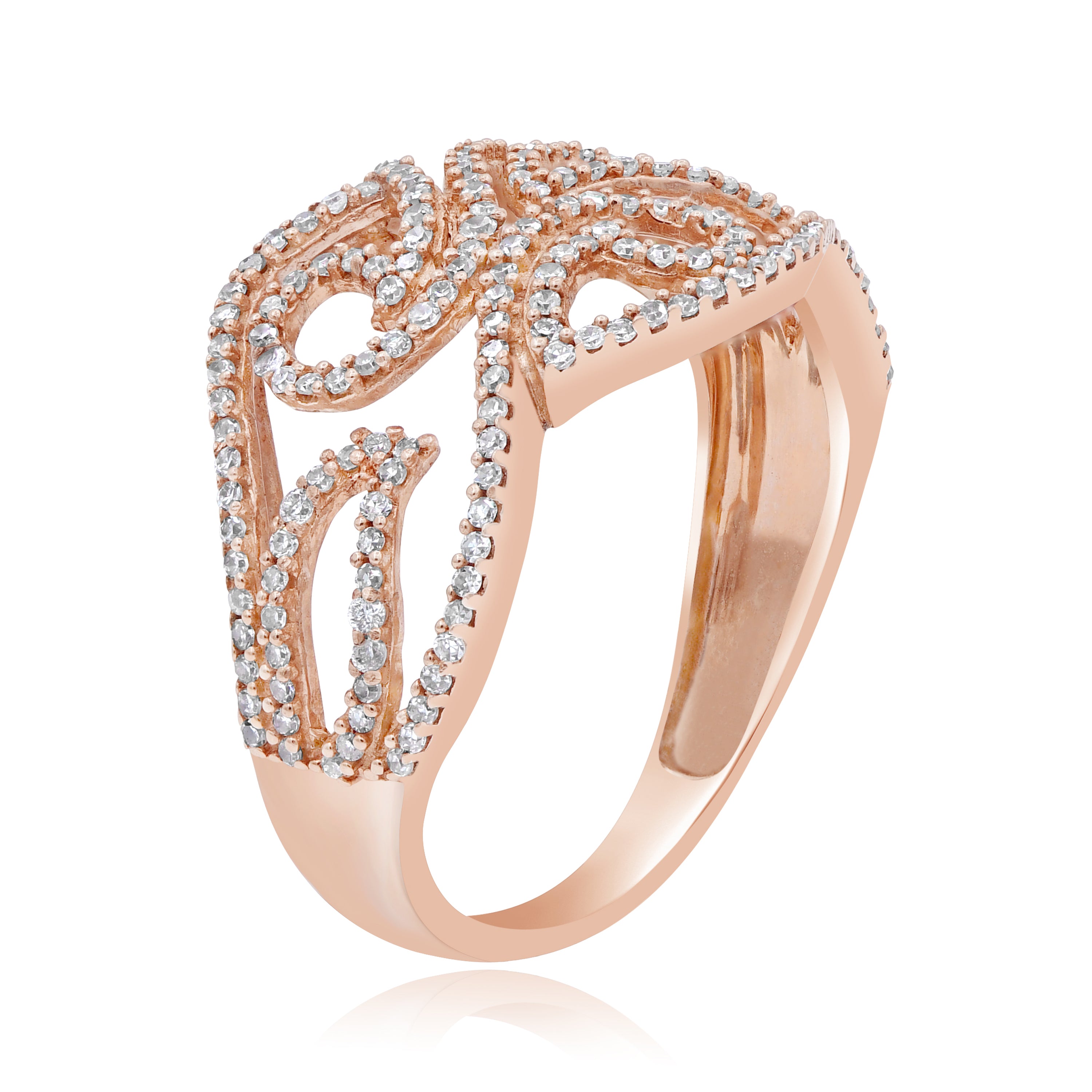 0.36 ct. Diamond 14K Rose Gold Wave Ring