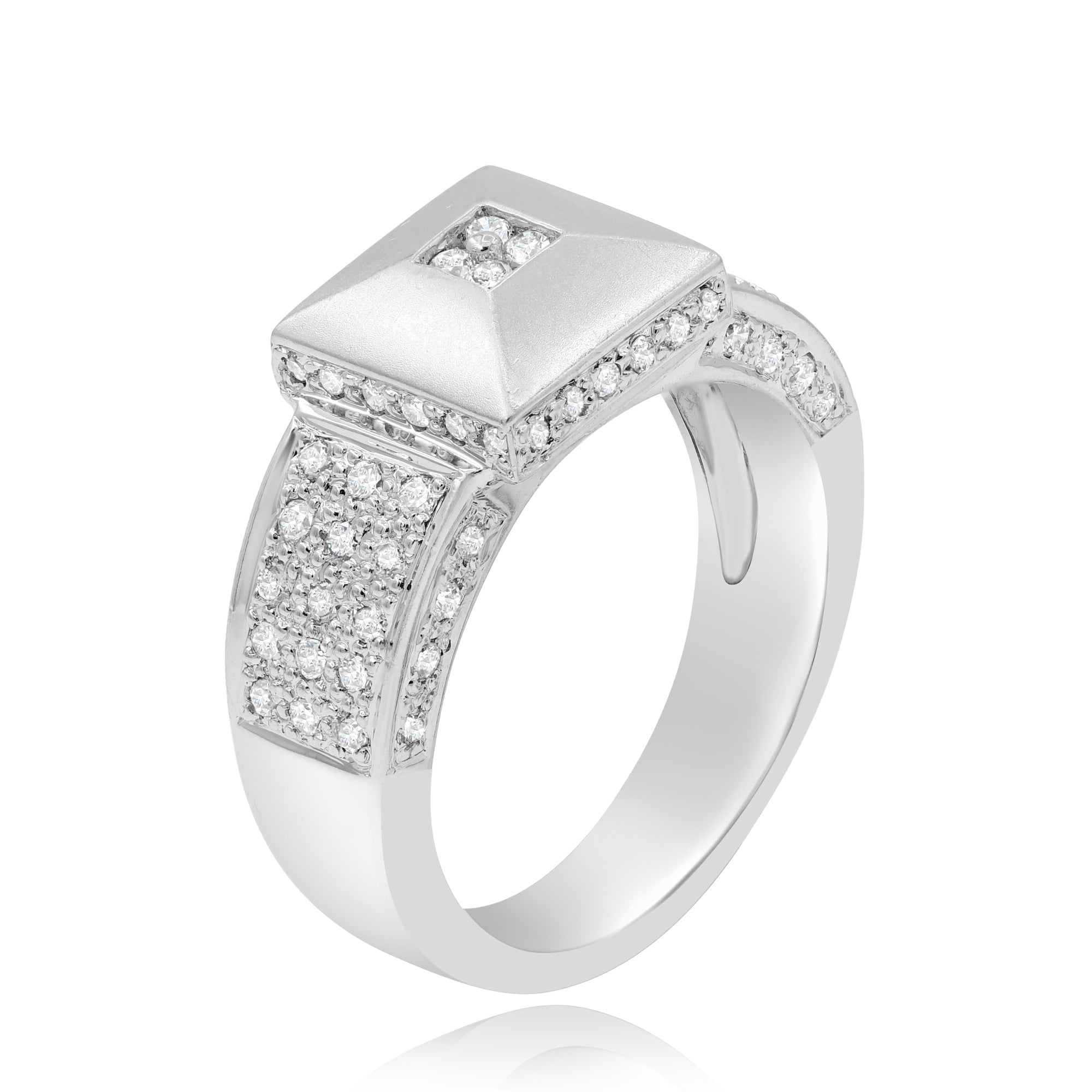 1.2 ct. Diamond 18K White Gold Square Ring