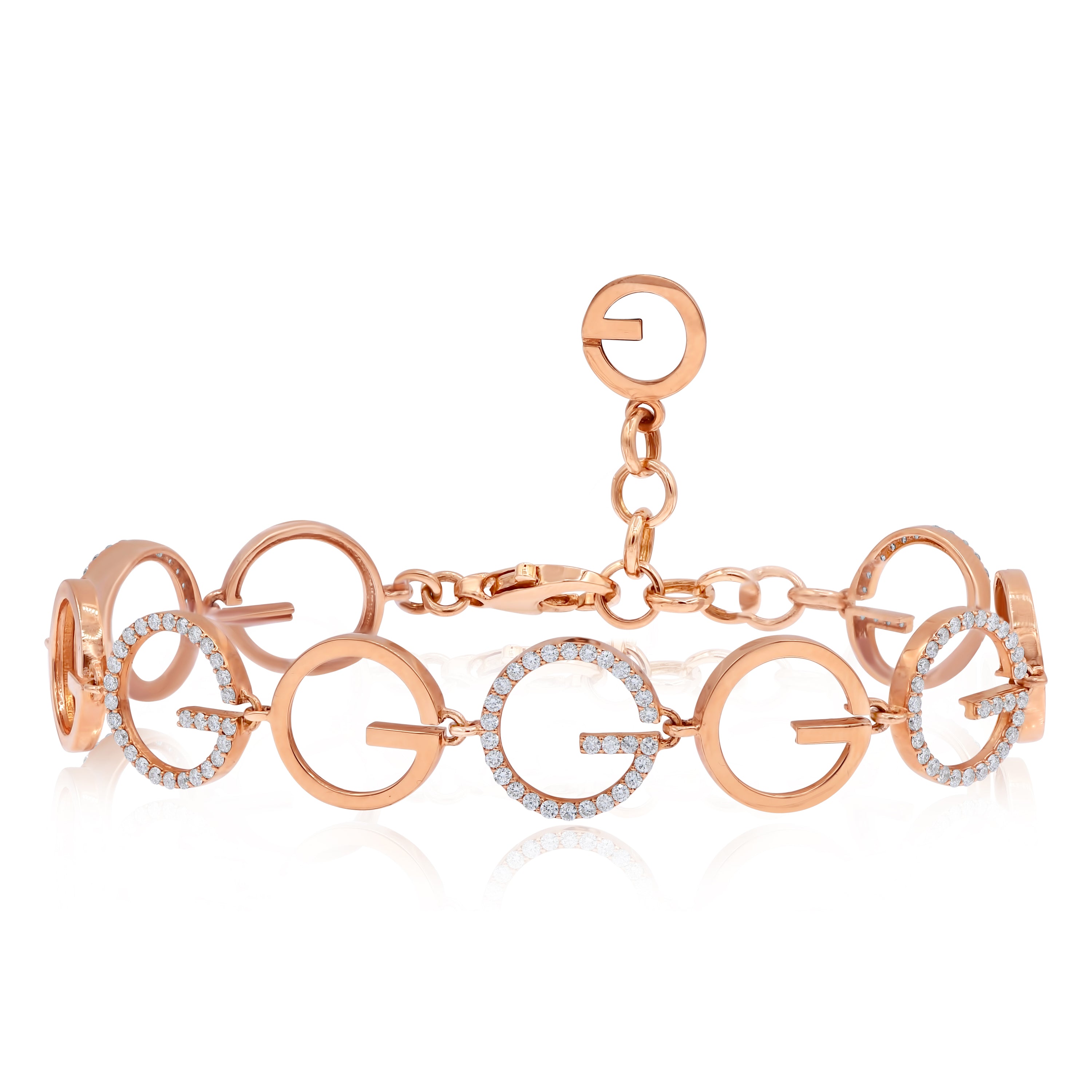 1.27 ct. Diamond 18K Rose Gold Link Bracelet