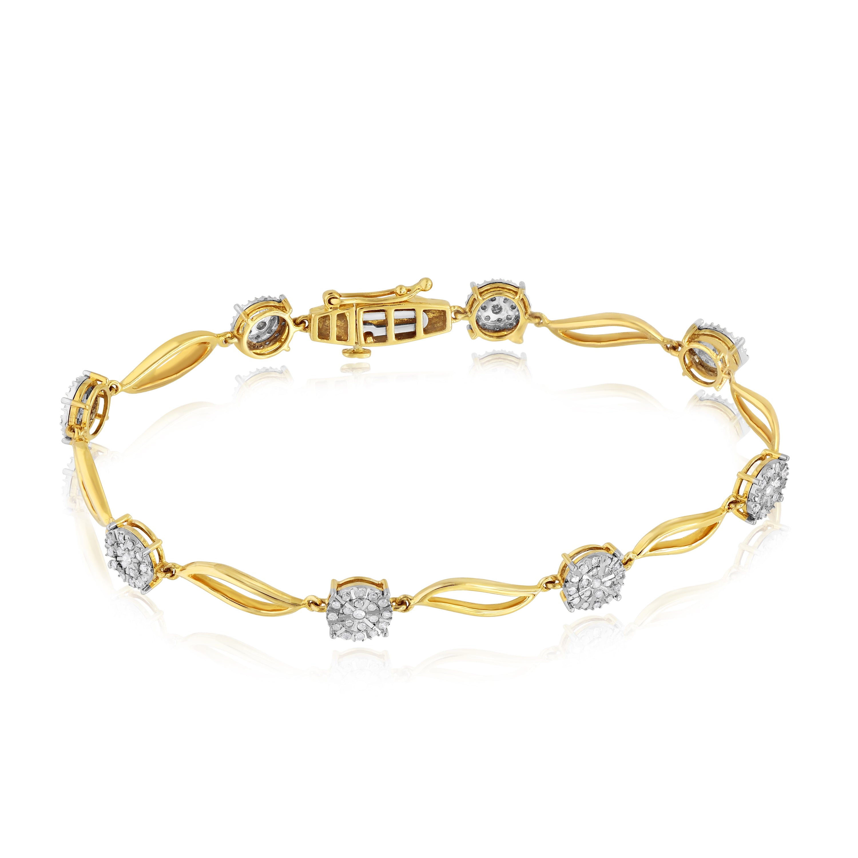 0.63 ct. Diamond 14K White & Yellow Gold Bracelet