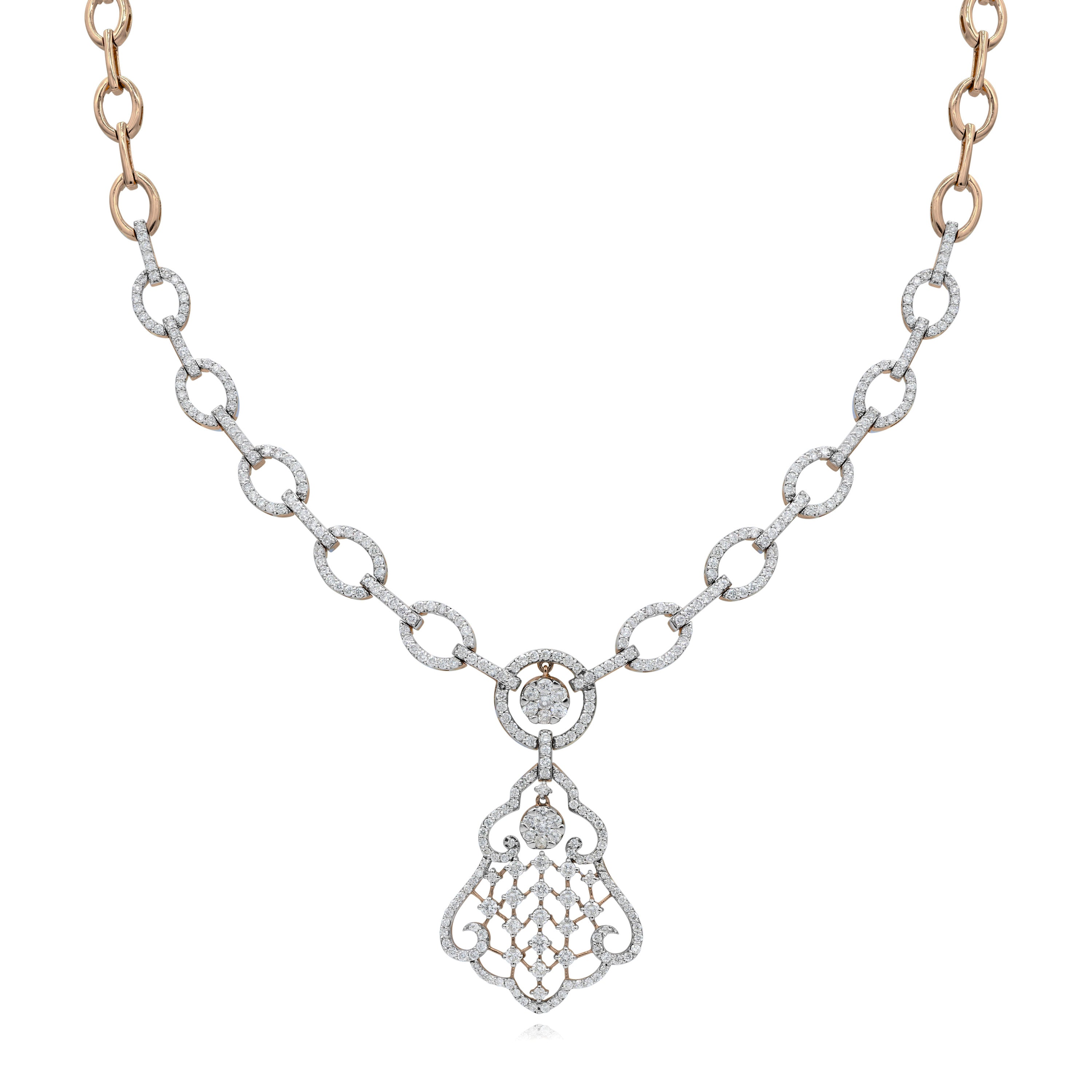 5.15 ct. Diamond 18K Rose Gold Necklace