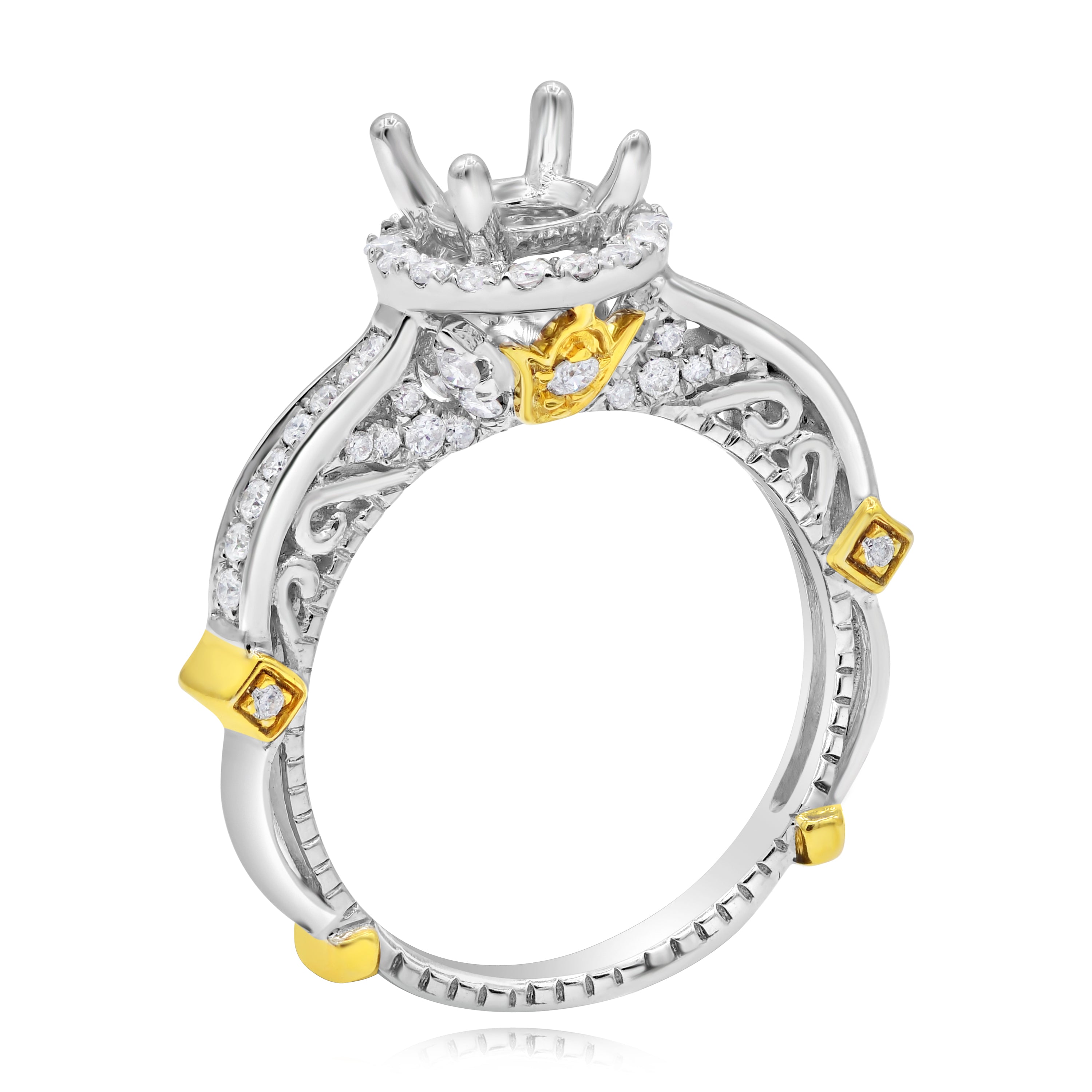 0.55 ct. Diamond 14K Two Tone Gold Ring Mounting