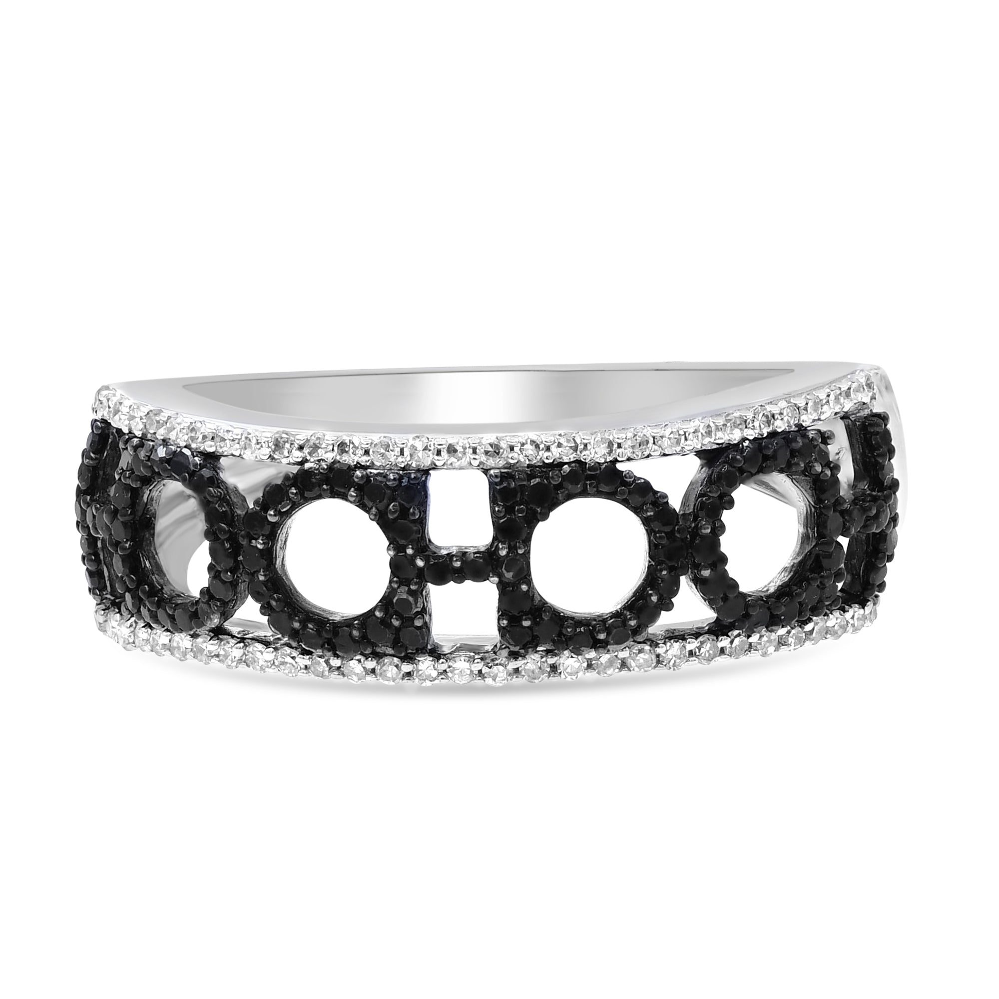 0.43 ct. Black and White Diamond 14K White Gold Ring