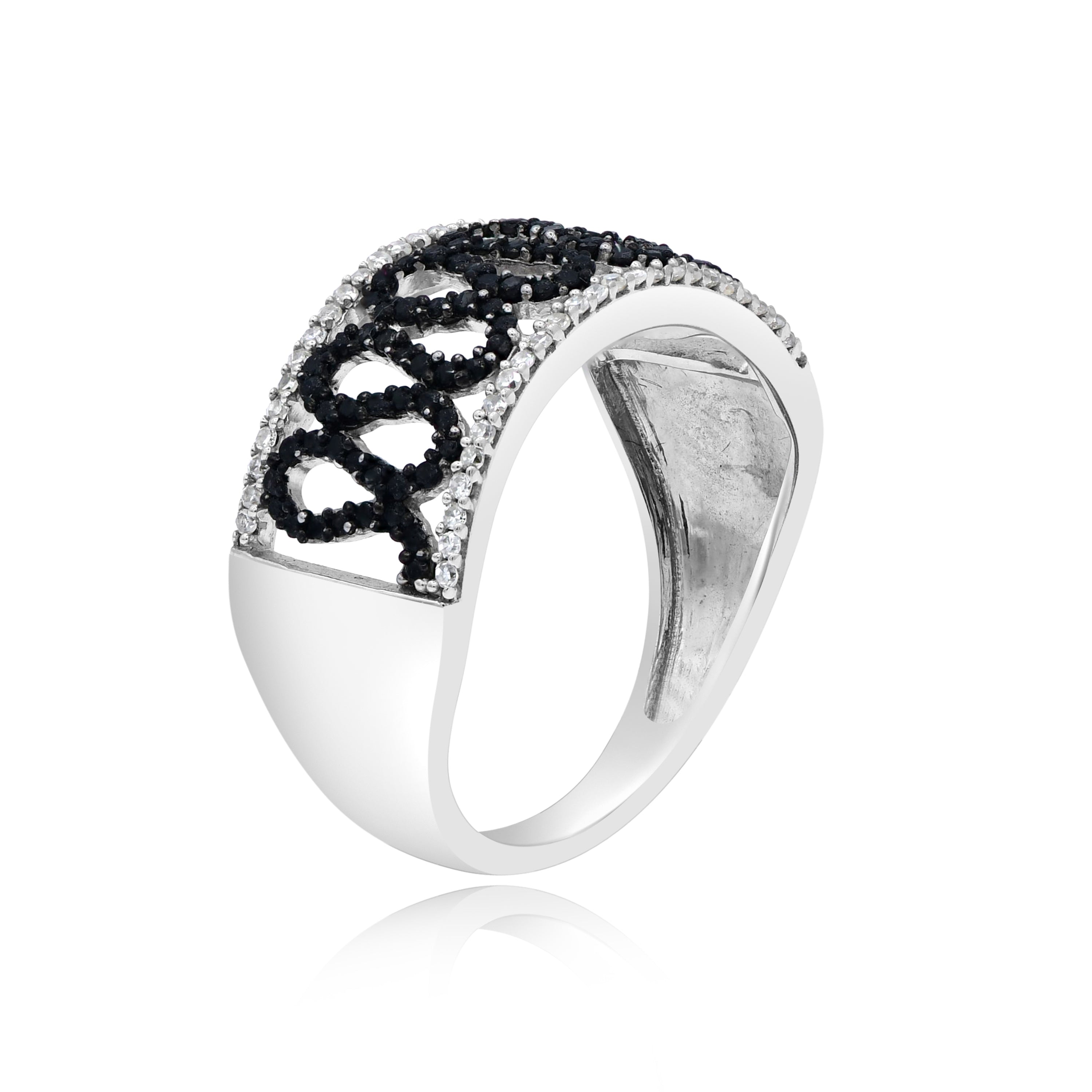 0.45 ct. Black & White Diamond 14K White Gold Ring