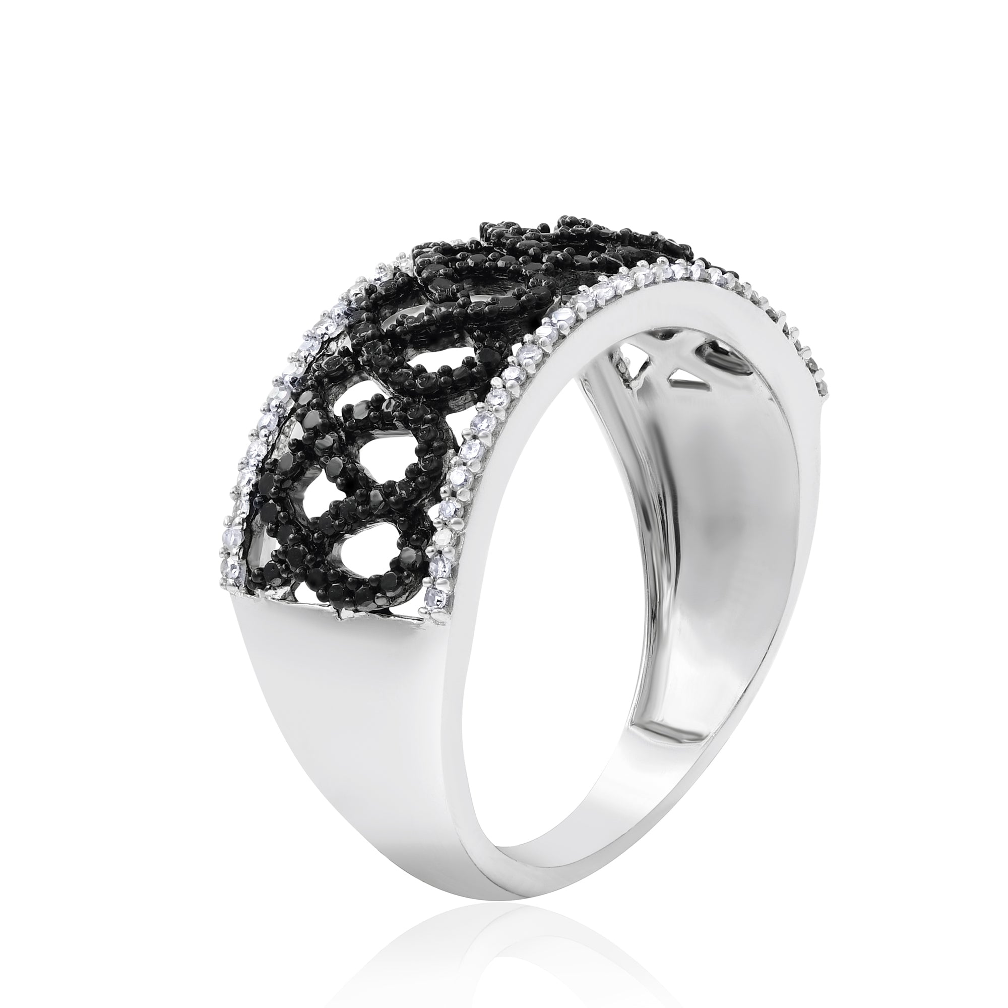 0.47 ct. Black & White Diamond 14K White Gold Ring