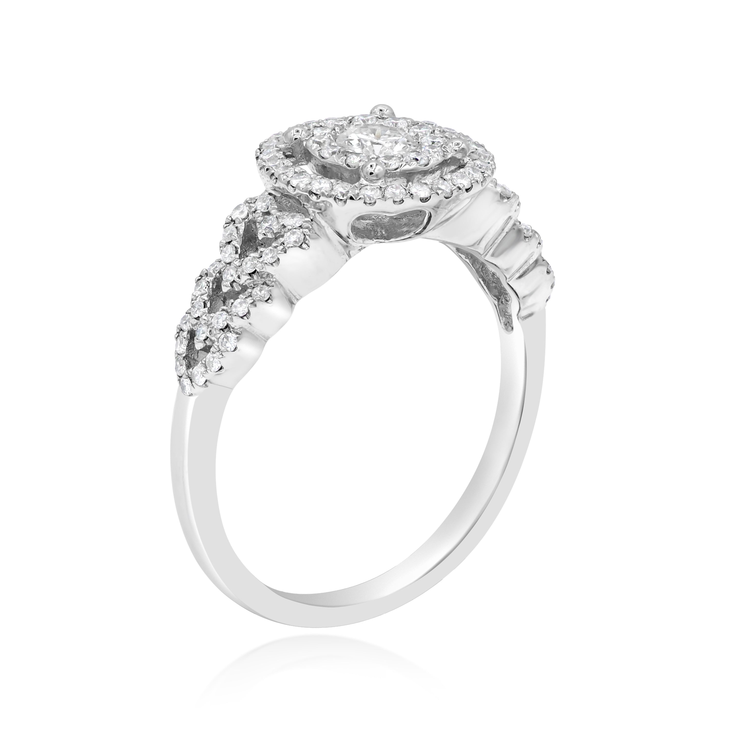0.5 ct. Diamond 18K White Gold Ring