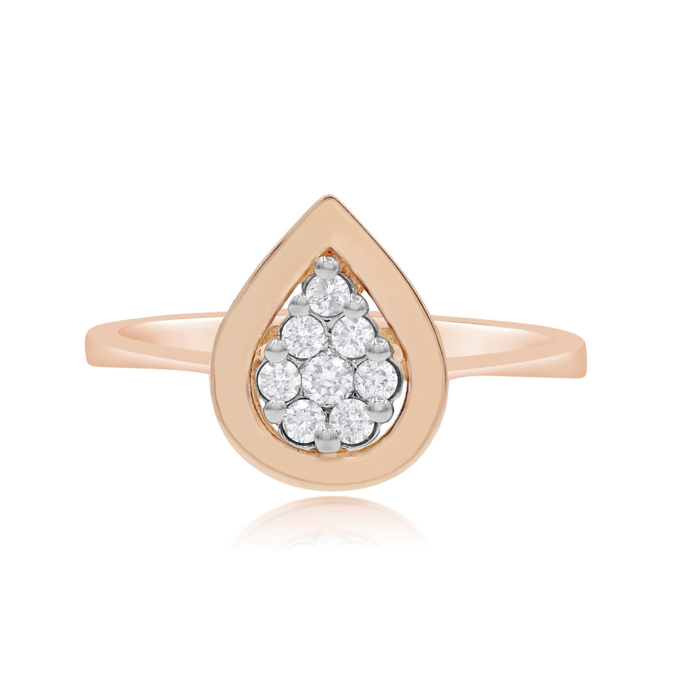 0.17 ct. Diamond 18K Rose Gold Teardrop Ring