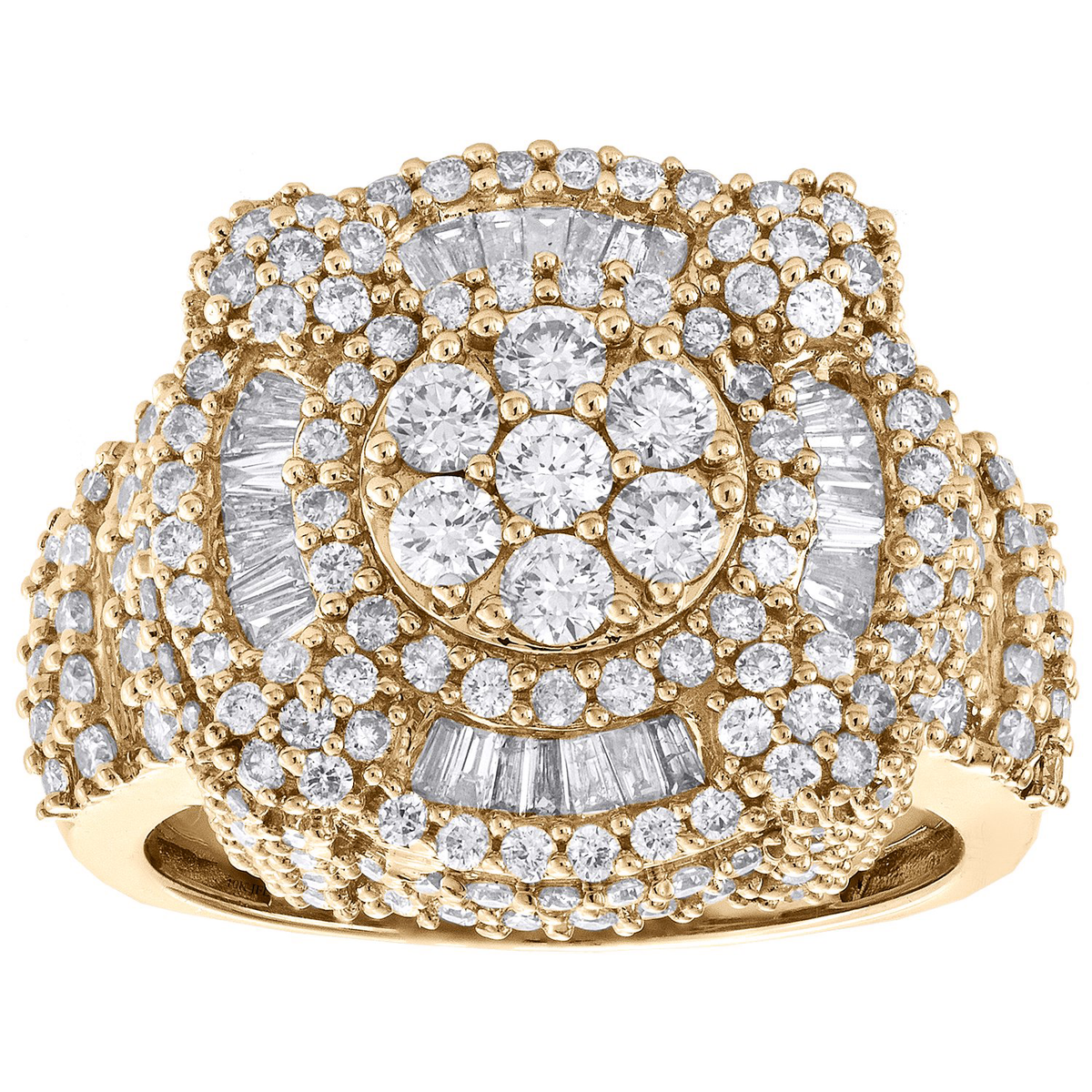 3.83 ct. Diamond 14K Rose Gold Step Shank Tiered Band