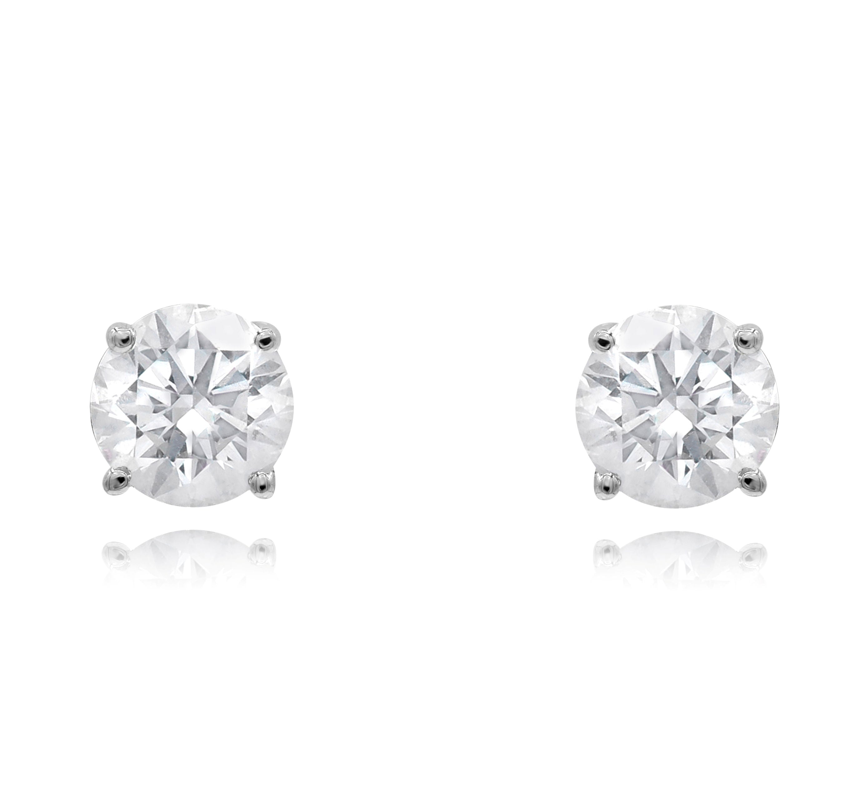 1 ct. Diamond 14K White Gold Stud Earrings