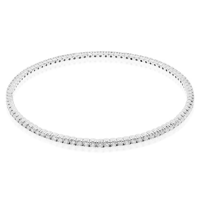 3.35 ct. Diamond 14K White Gold Bangle Bracelet