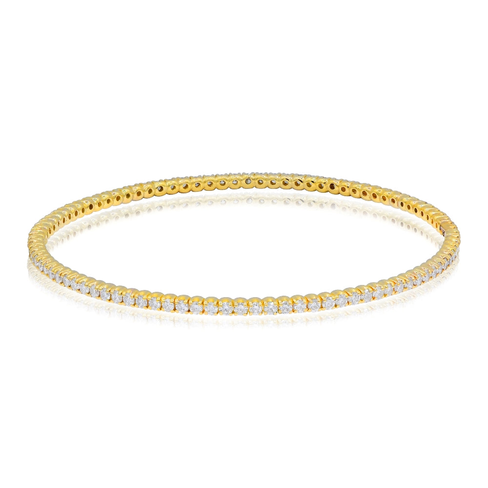3.35 ct. Diamond 14K Yellow Gold Bangle Bracelet
