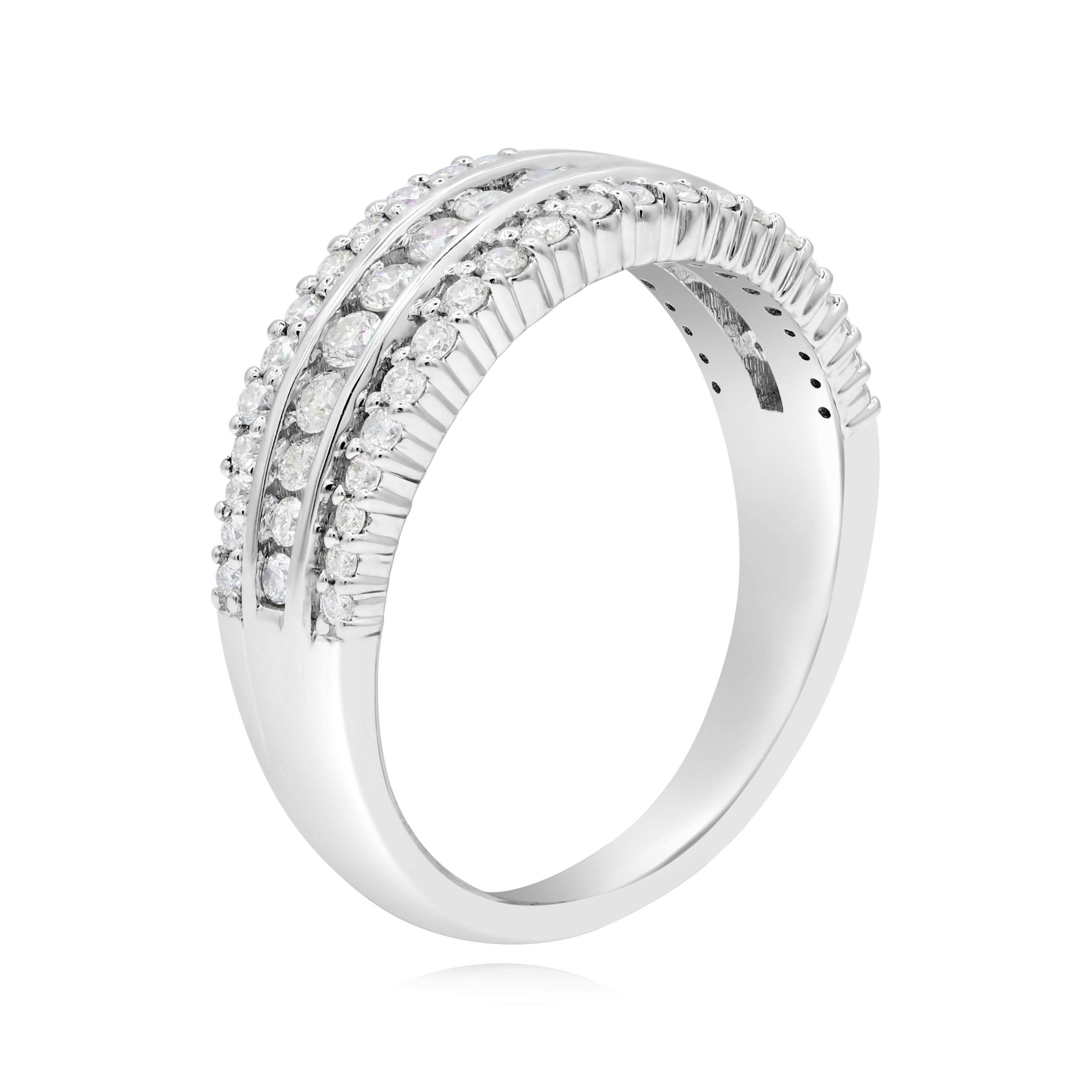 0.65 ct. Diamond 14K White Gold Multi-Row Half Eternity Band
