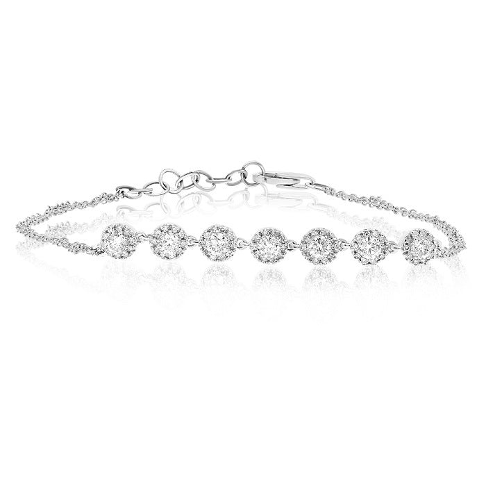 0.6 ct. Diamond 14K White Gold Link Bracelet