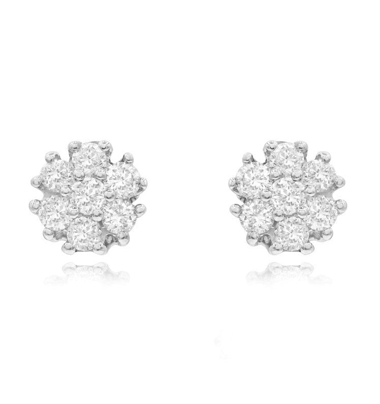 0.26 ct. Diamond 14K White Gold Floret Stuf Earrings