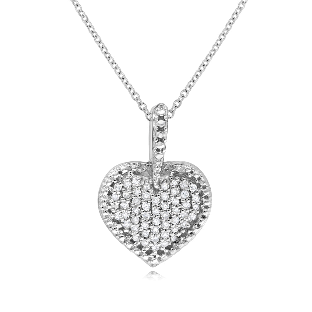 0.31 ct. Diamond 14K White Gold Heart Pendant