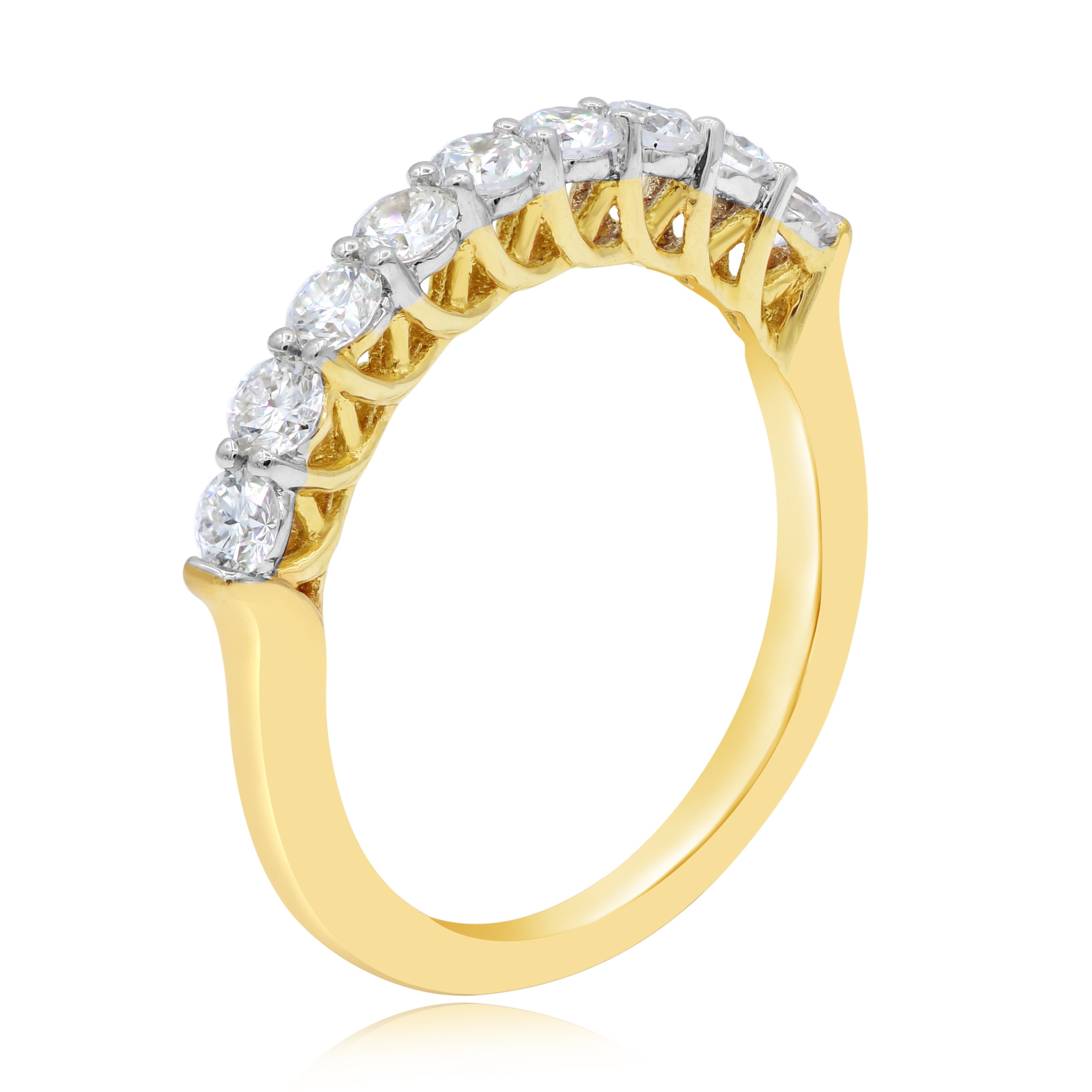 0.73 ct. Diamond 18K Yellow Gold Half Eternity Band