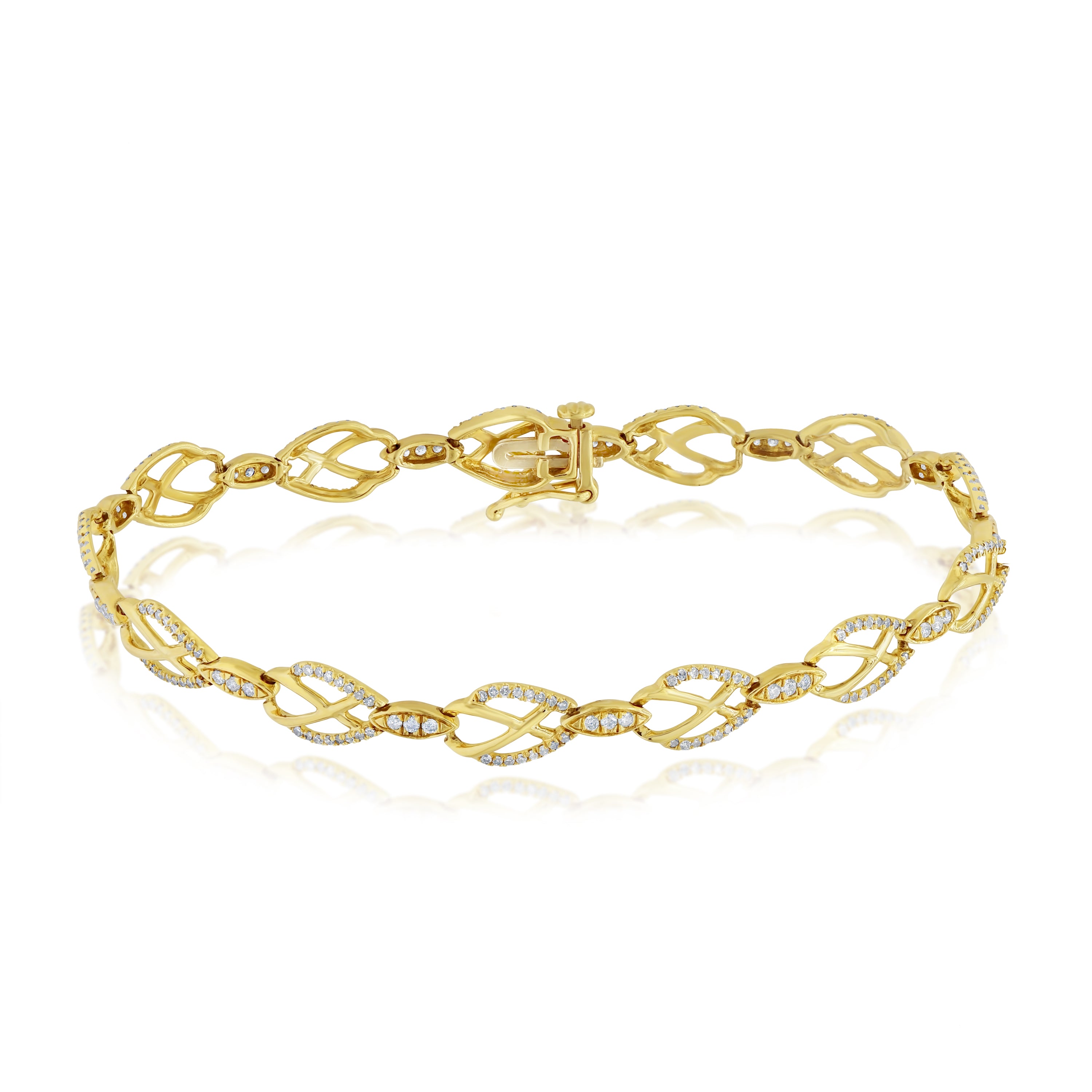1.05 ct. Diamond 14K Yellow Gold Open Link Bracelet