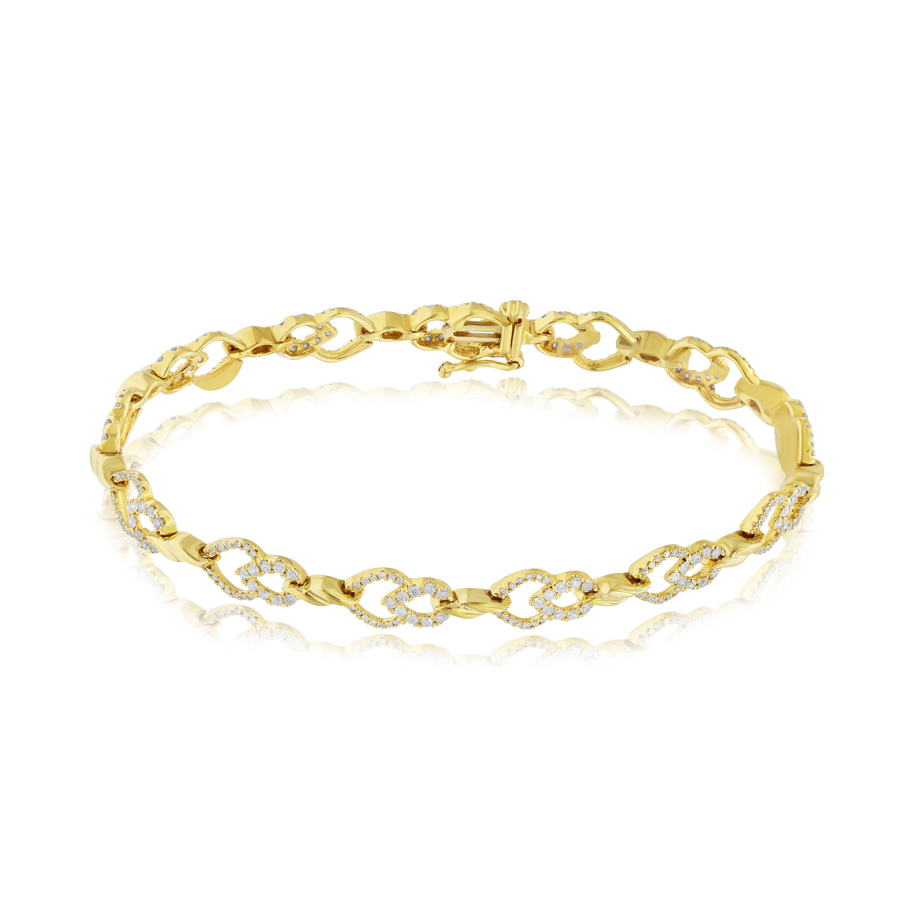 1.3 ct. Diamond 14K Yellow Gold Open Link Bracelet