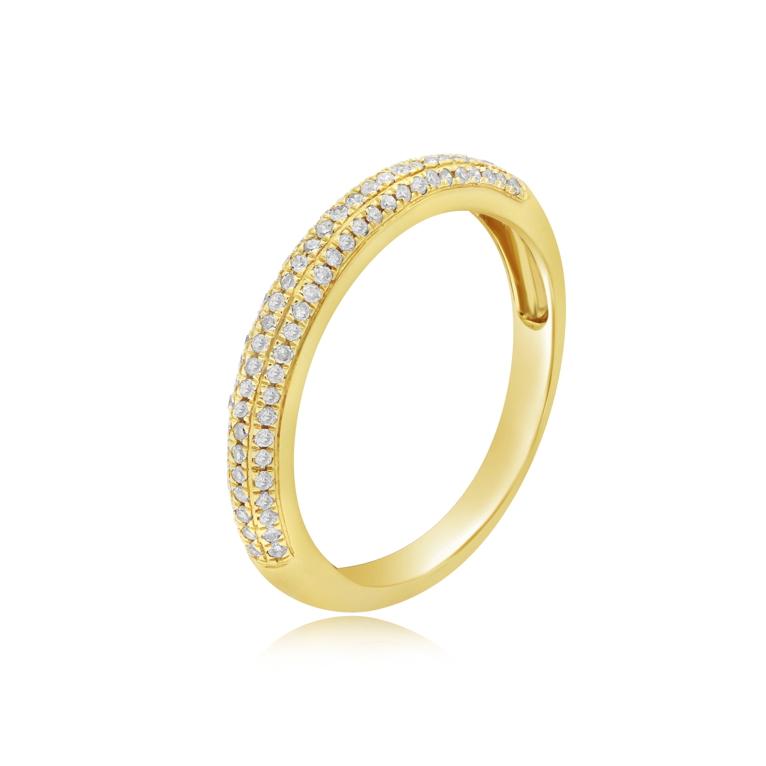 0.25 ct. Diamond 14K Yellow Gold 3 Rows Band