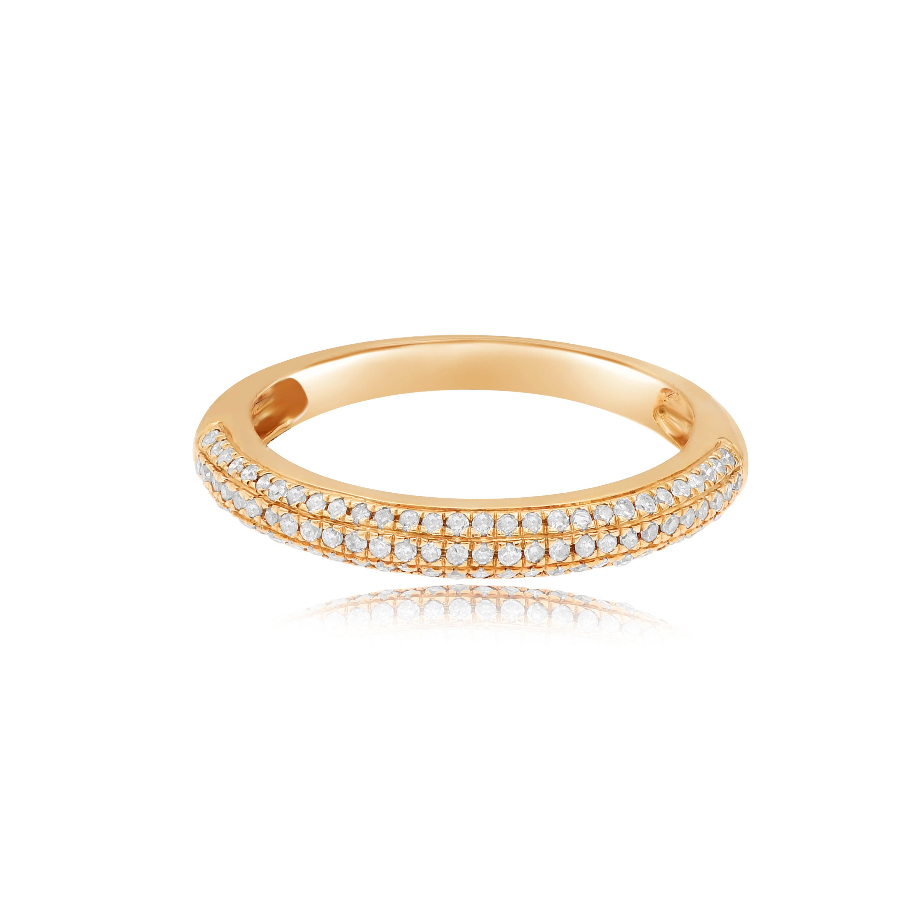 0.25 ct. Diamond 14K Rose Gold 3 Row Band