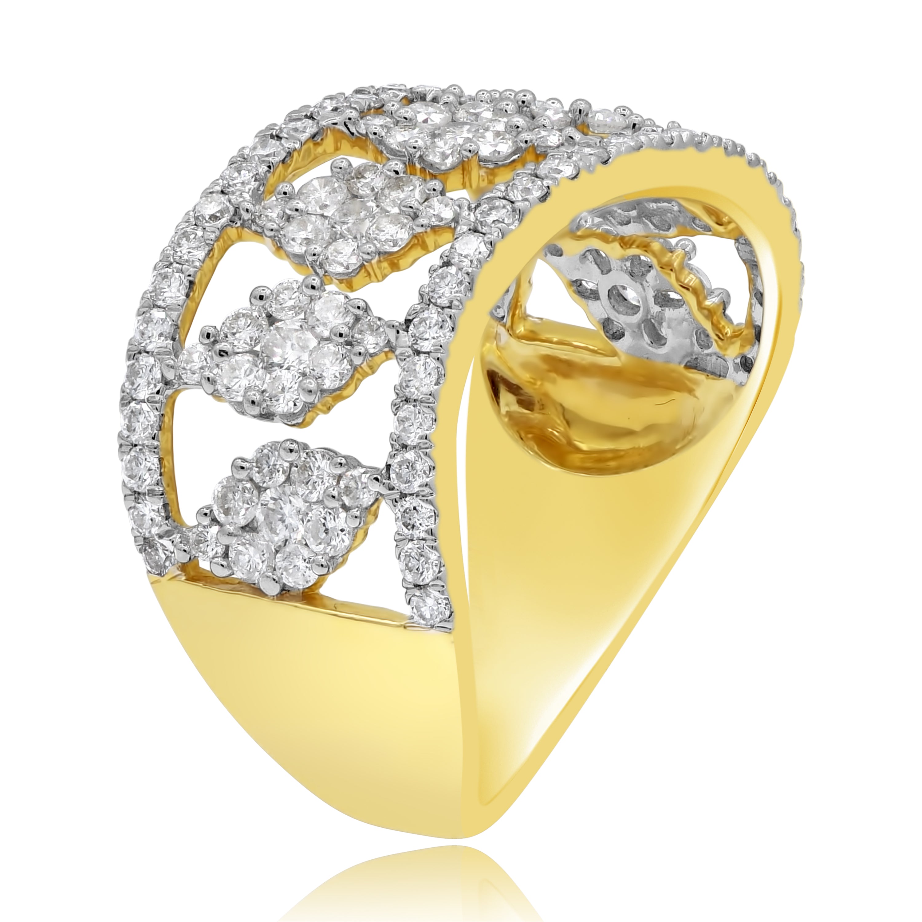 1.06 ct. Diamond 14K Yellow Gold Wavy Band