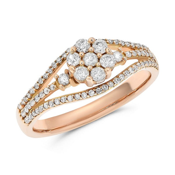 0.52 ct. Diamond 14K Rose Gold Split Shank Ring