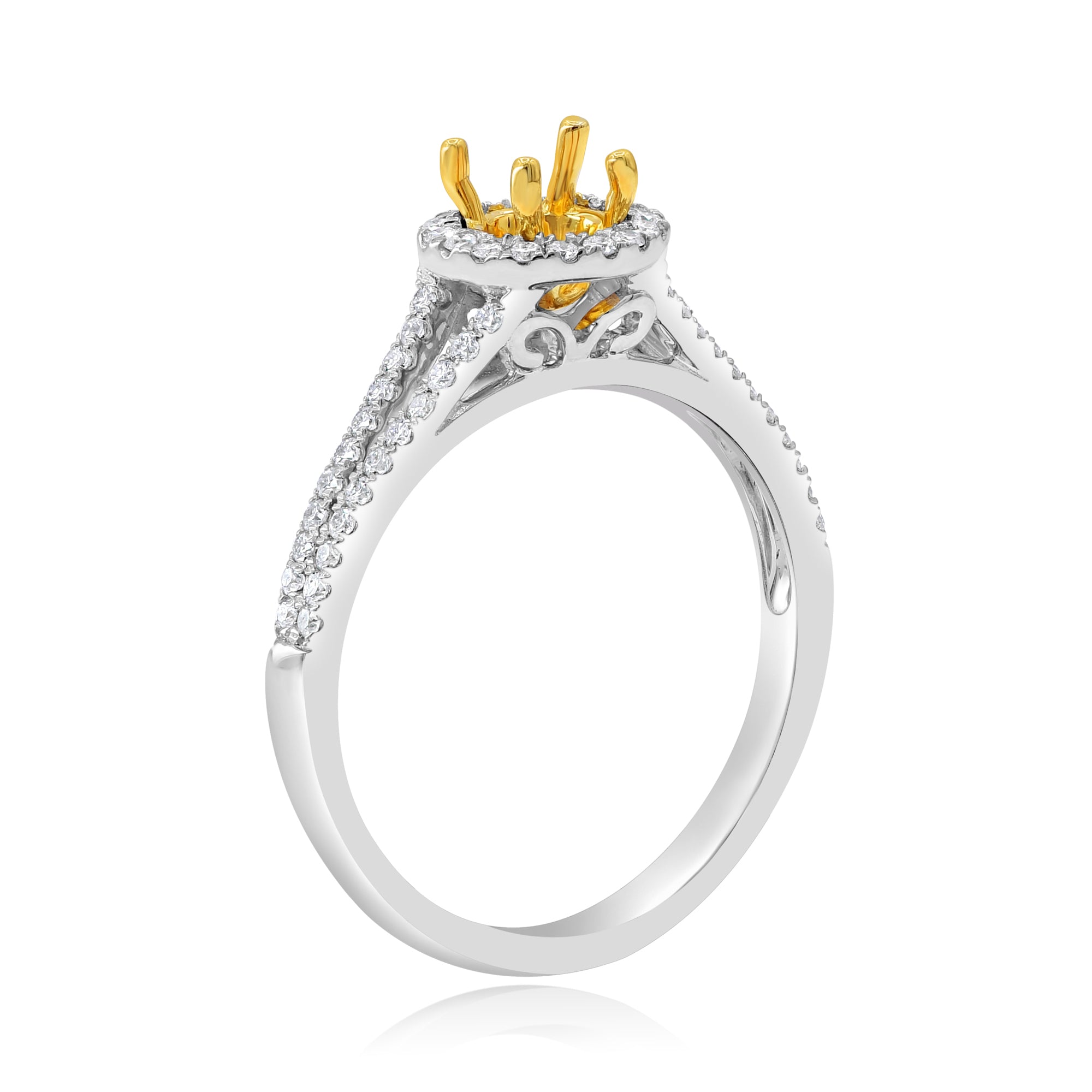 0.35 ct. 14K Gold Halo Engagement Ring Mounting