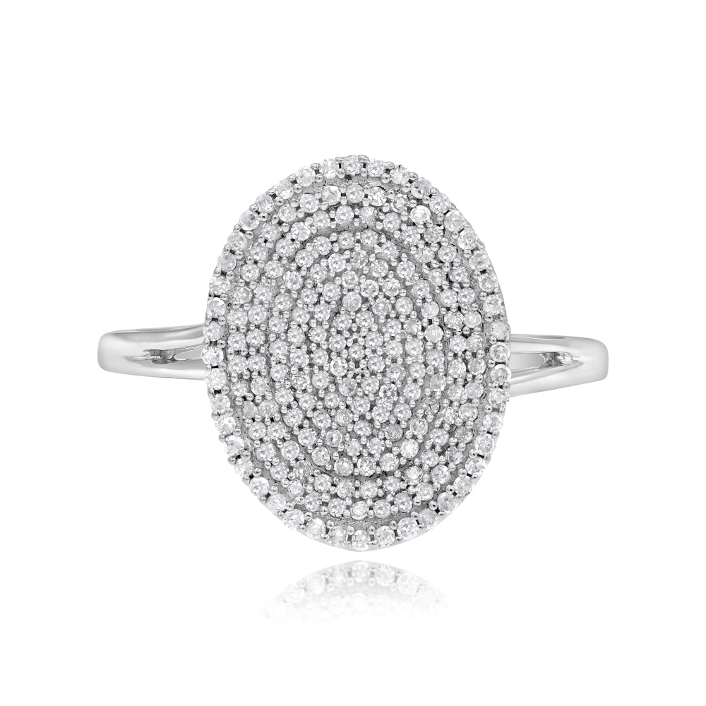 0.47 ct. Diamond 14K White Gold Pave Oval Ring