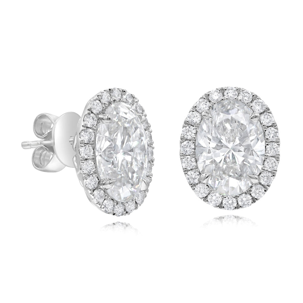 6.58 ct. Lab-Grown Diamond 14K White Gold Stud Earrings