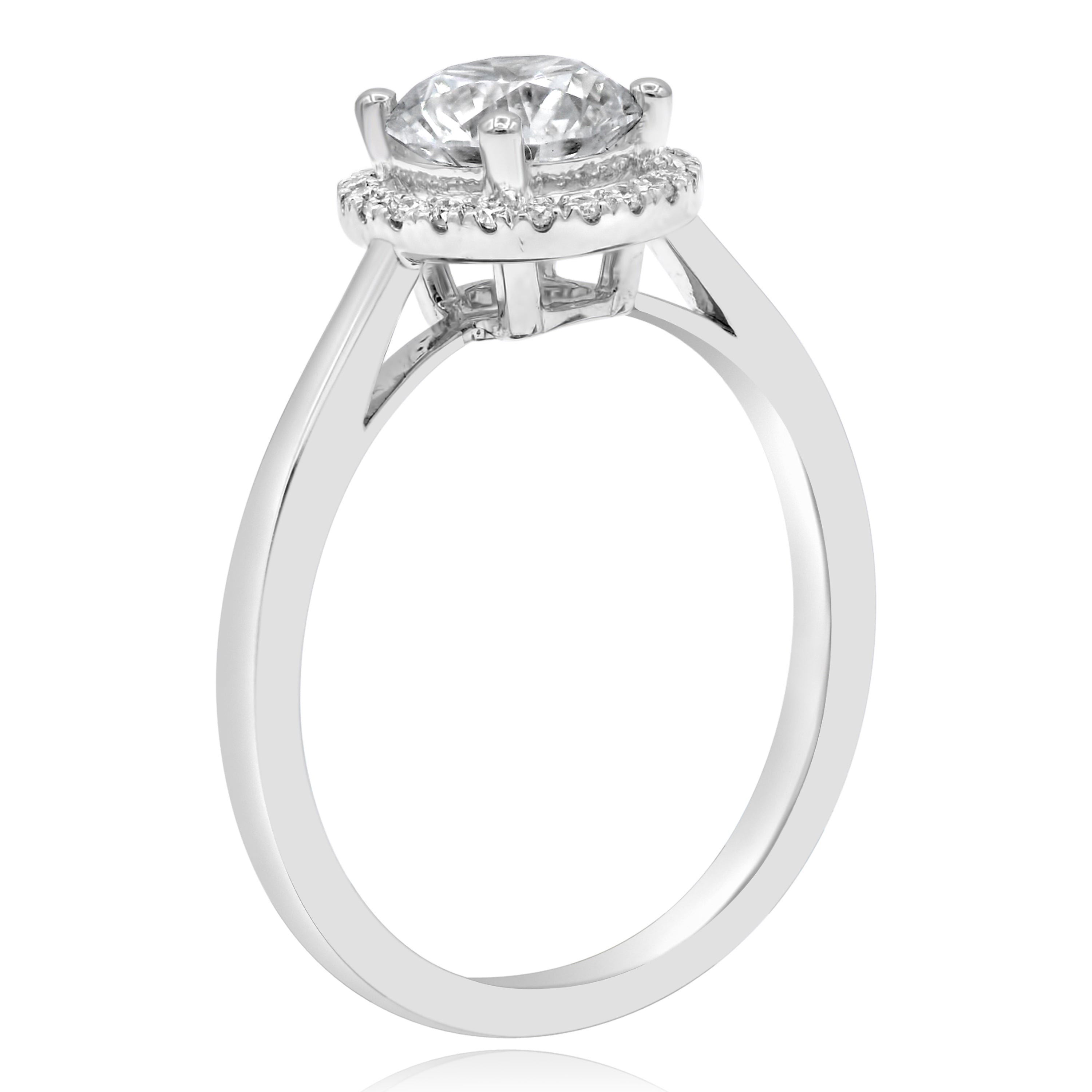 1.11 ct. Lab-Grown Diamond 14K White Gold Round Cathedral Engagement Ring